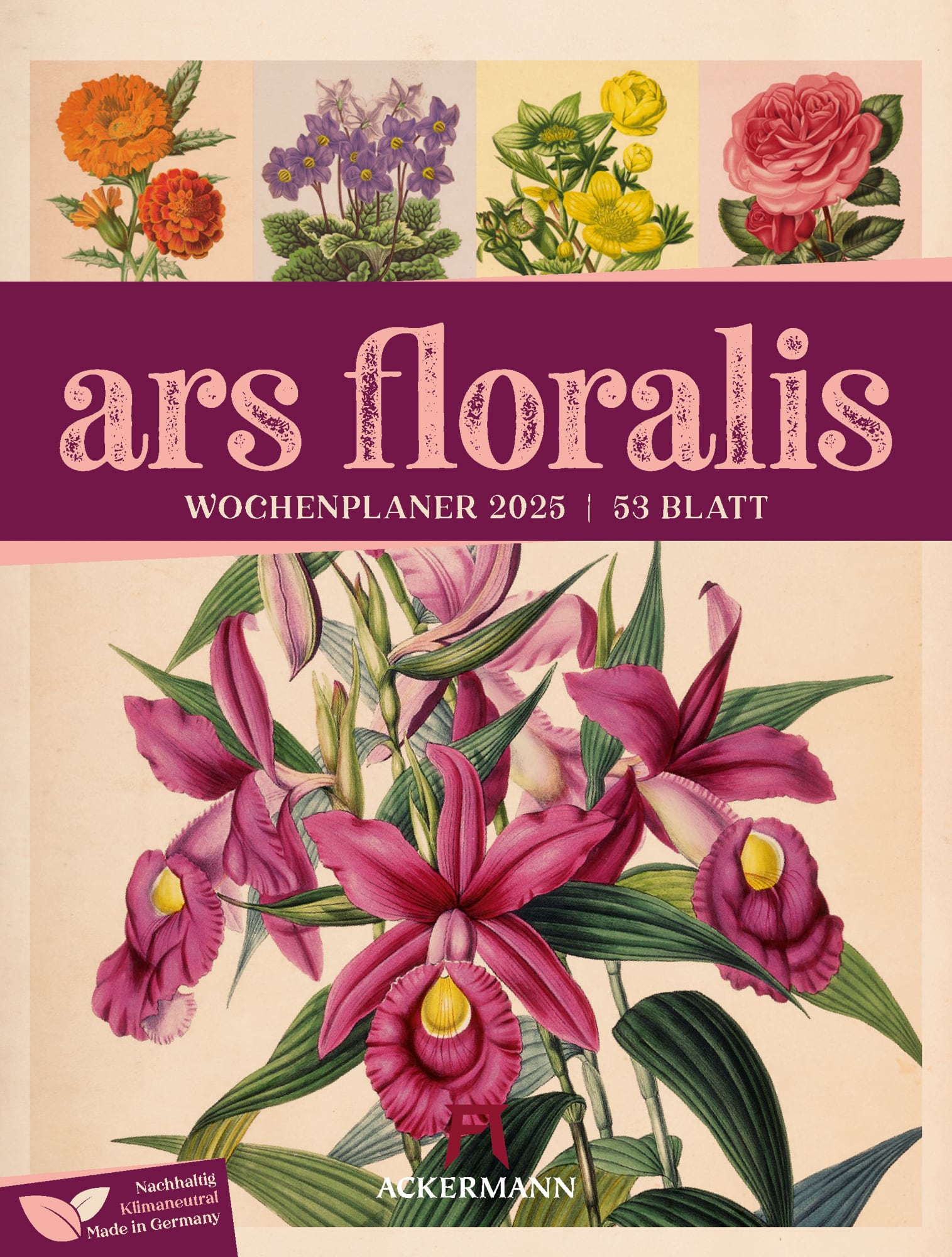 Ackermann Calendar Ars Floralis 2025 - Weekly Planner - Cover Page