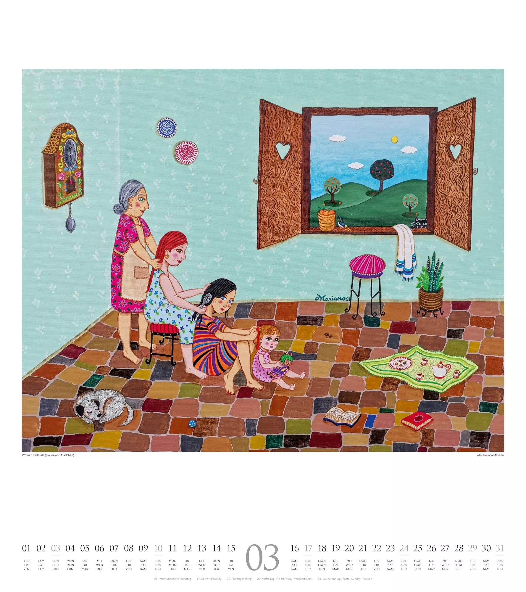 Ackermann Kalender Naive Malerei 2024 - Innenansicht 03