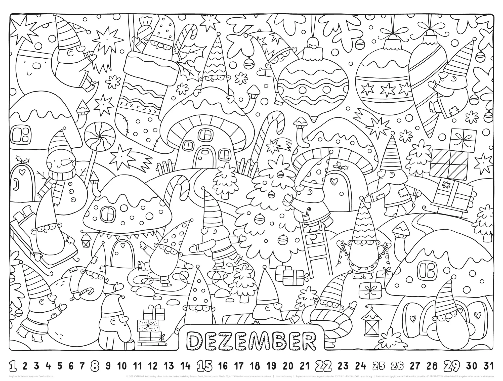 Ackermann Kalender Ausmalkalender 2024 - Innenansicht 12