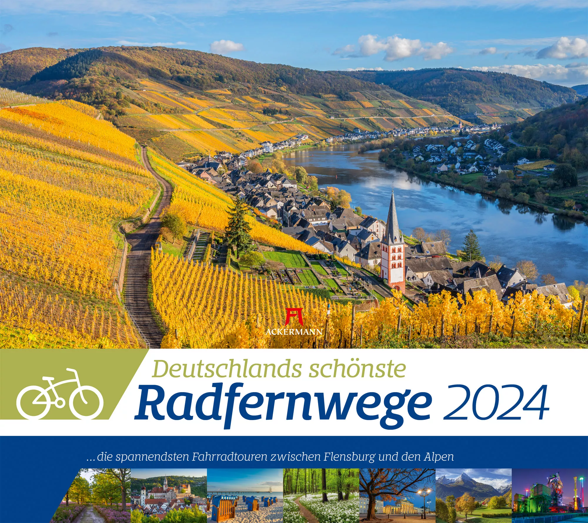 Ackermann Kalender Deutschlands Radfernwege 2024 - Titelblatt