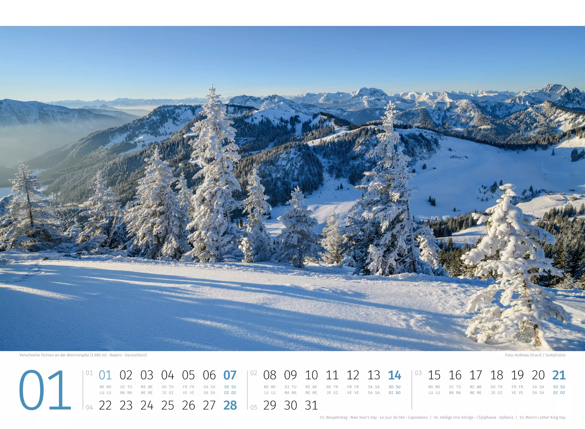 Ackermann Kalender Alpenkalender 2024 - Innenansicht 01