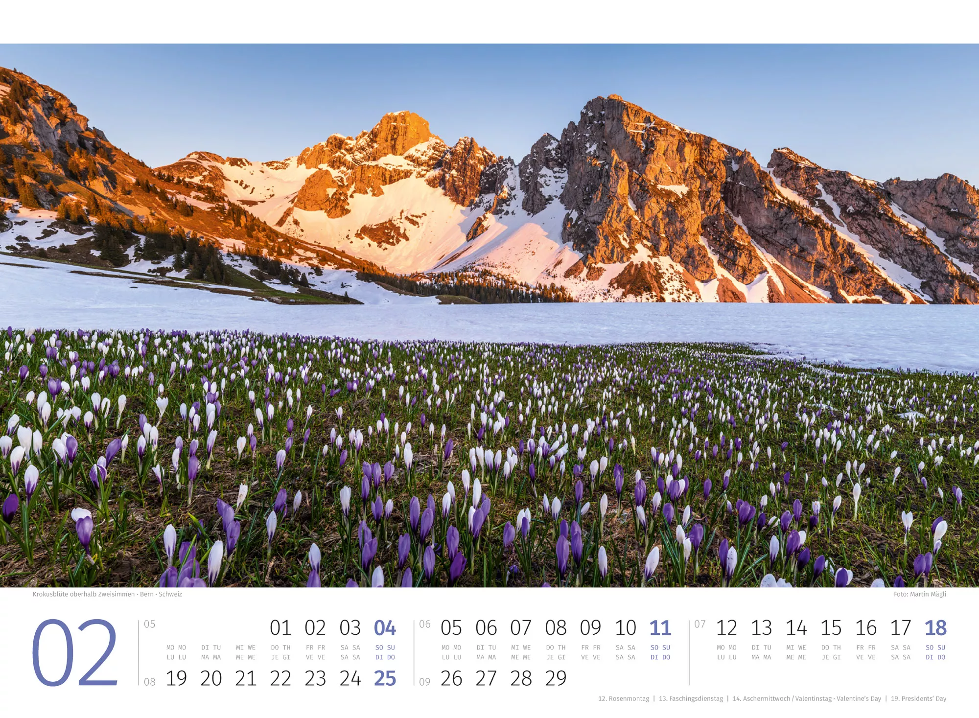 Ackermann Kalender Alpenkalender 2024 - Innenansicht 02