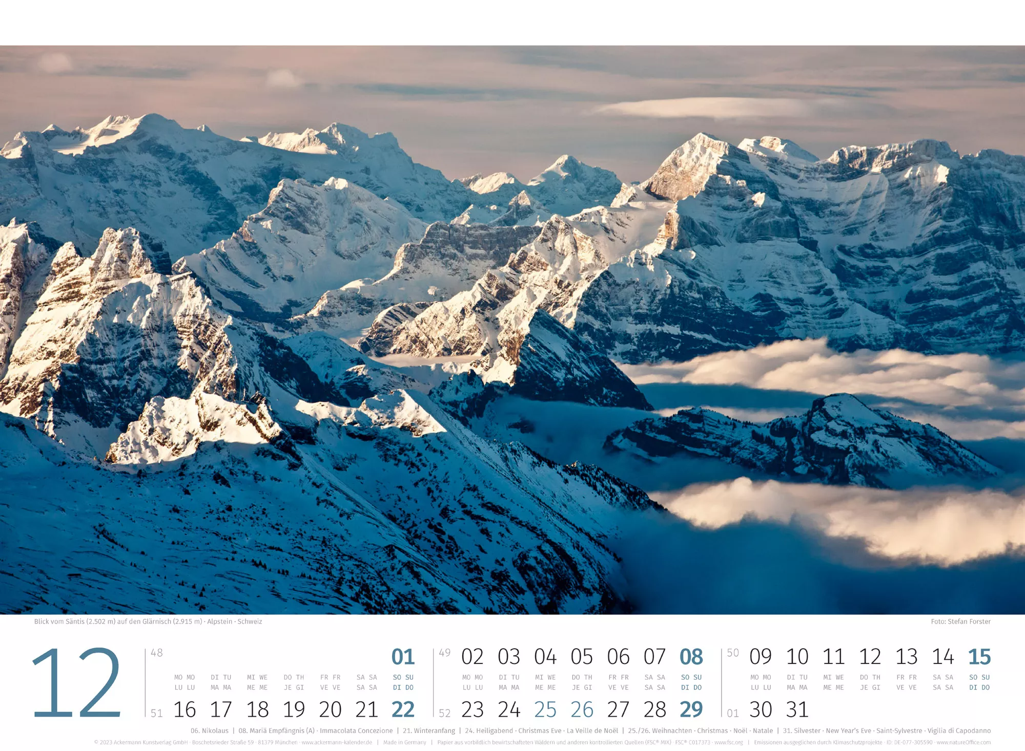 Ackermann Kalender Alpenkalender 2024 - Innenansicht 12