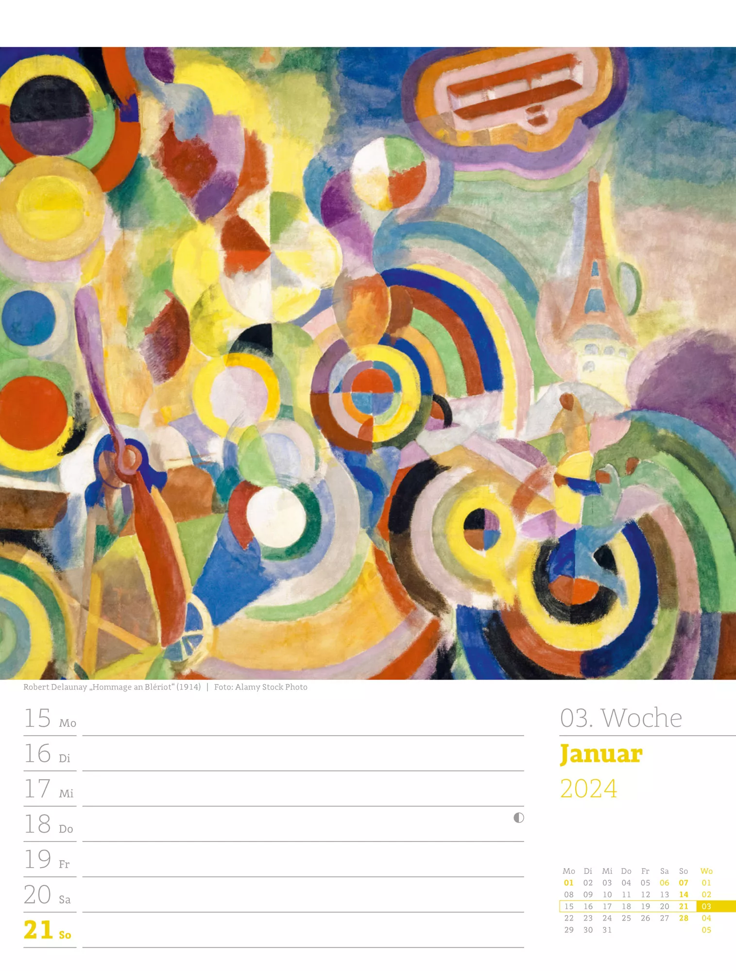 Ackermann Kalender Kunstwelt - Wochenplaner 2024 - Innenansicht 05