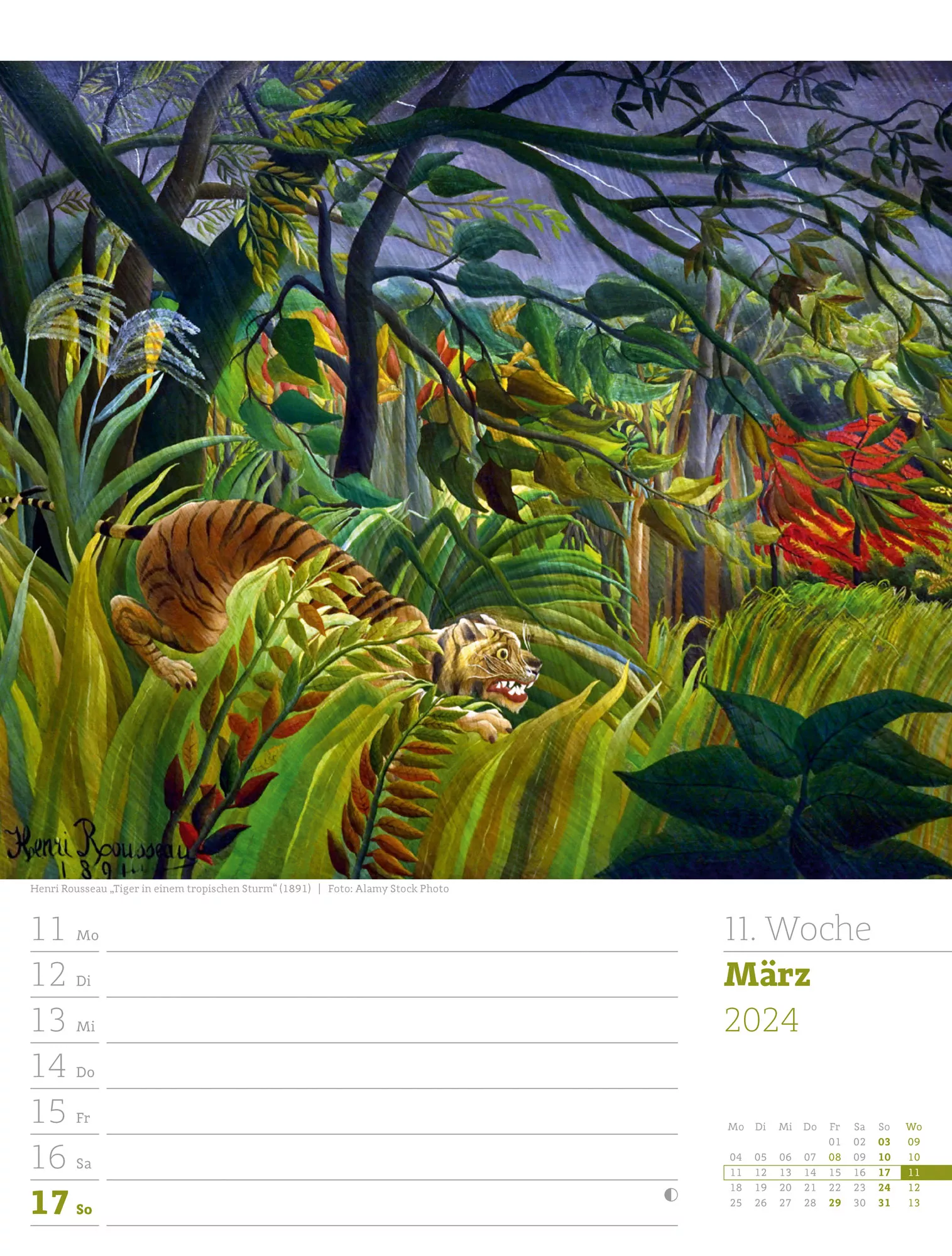 Ackermann Kalender Kunstwelt - Wochenplaner 2024 - Innenansicht 14