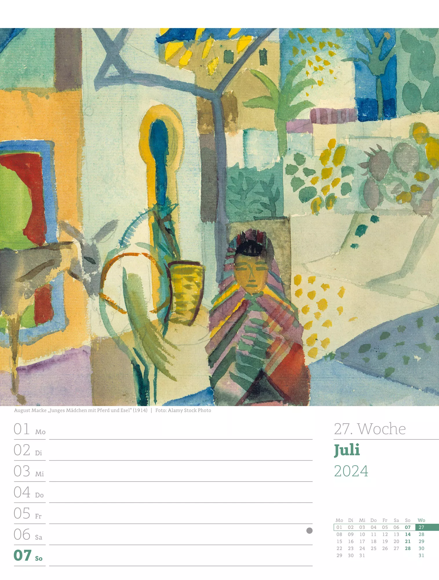 Ackermann Kalender Kunstwelt - Wochenplaner 2024 - Innenansicht 30