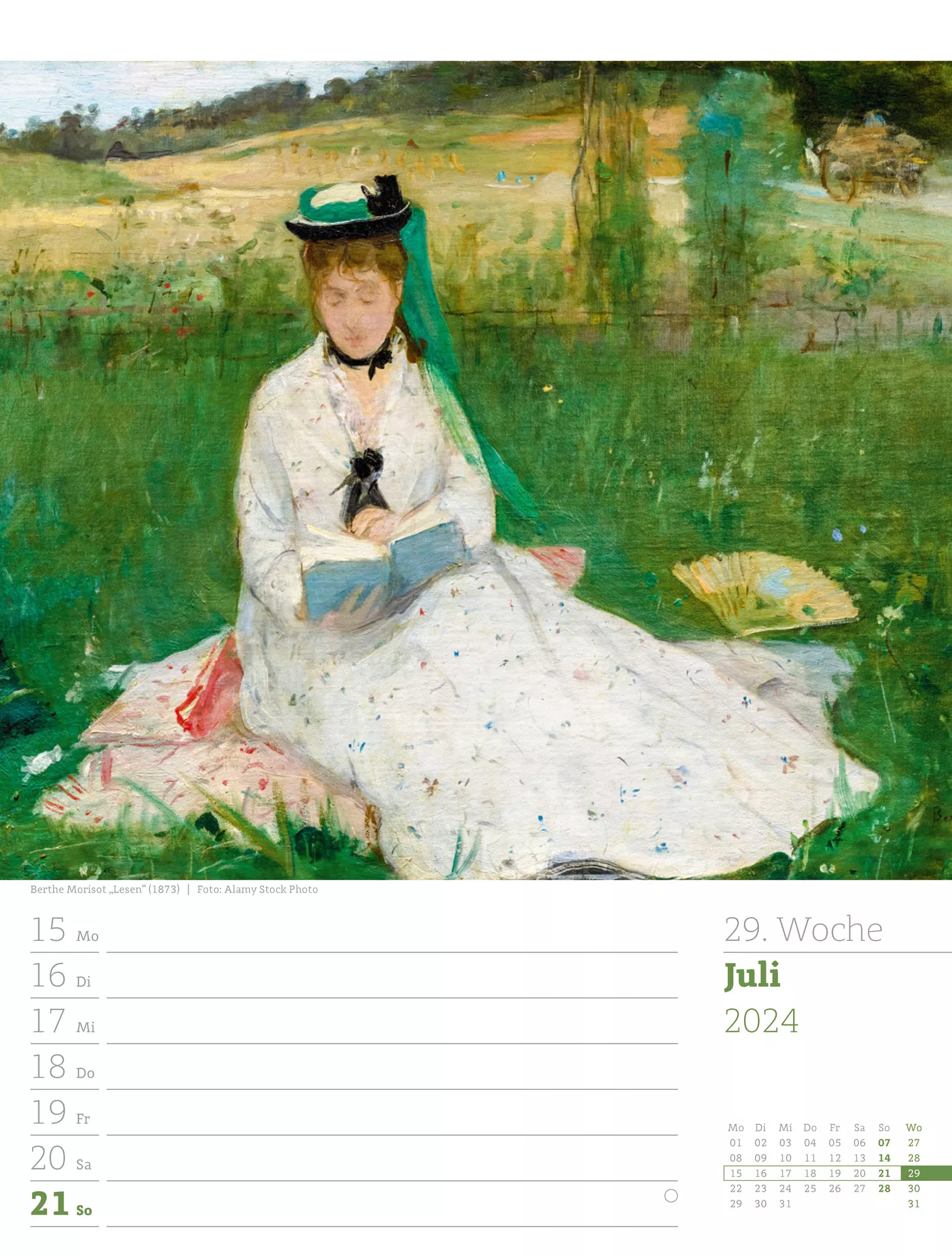 Ackermann Kalender Kunstwelt - Wochenplaner 2024 - Innenansicht 32