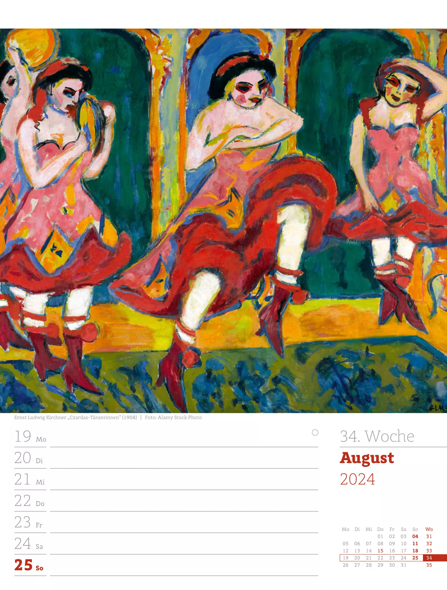 Ackermann Kalender Kunstwelt - Wochenplaner 2024 - Innenansicht 37