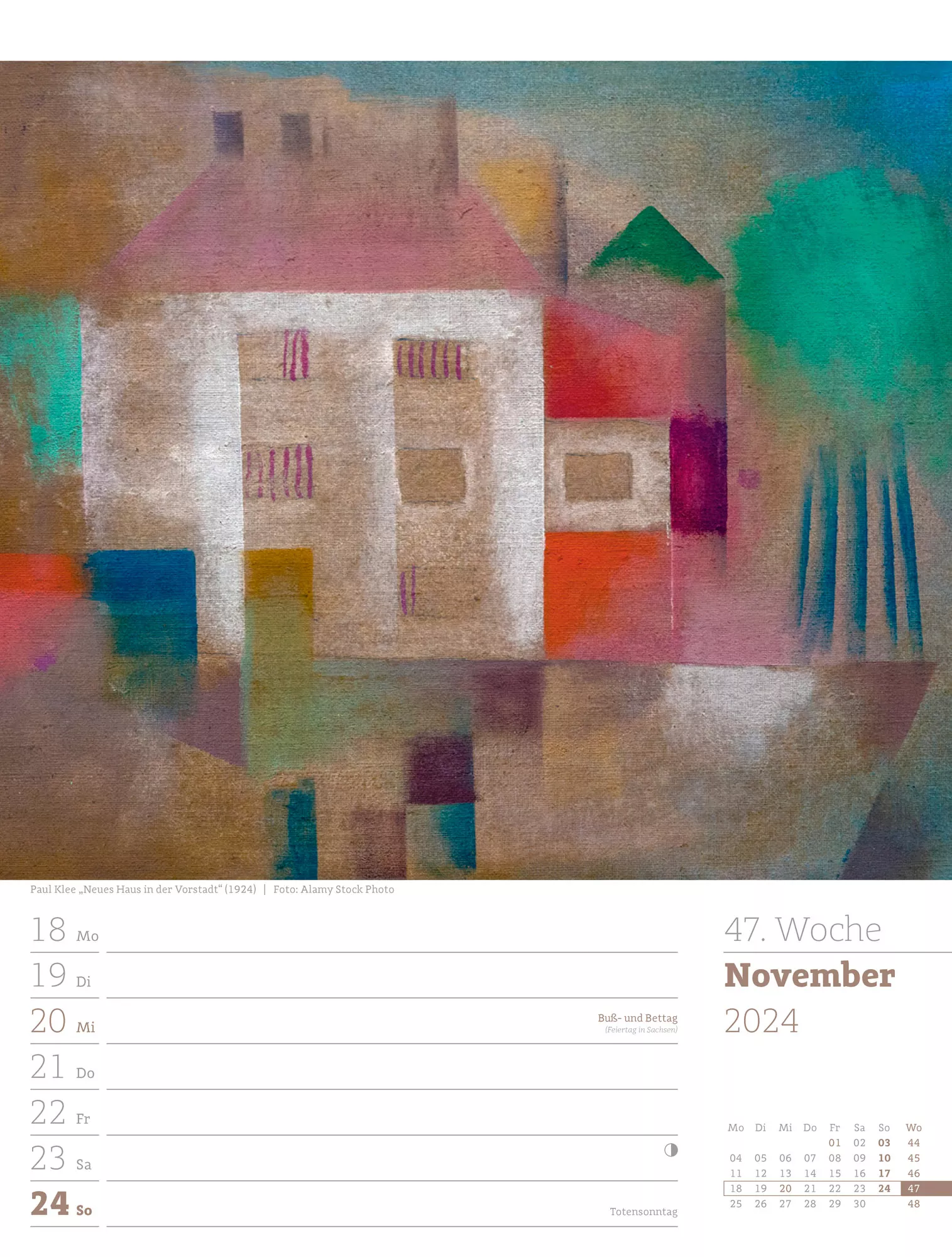 Ackermann Kalender Kunstwelt - Wochenplaner 2024 - Innenansicht 50