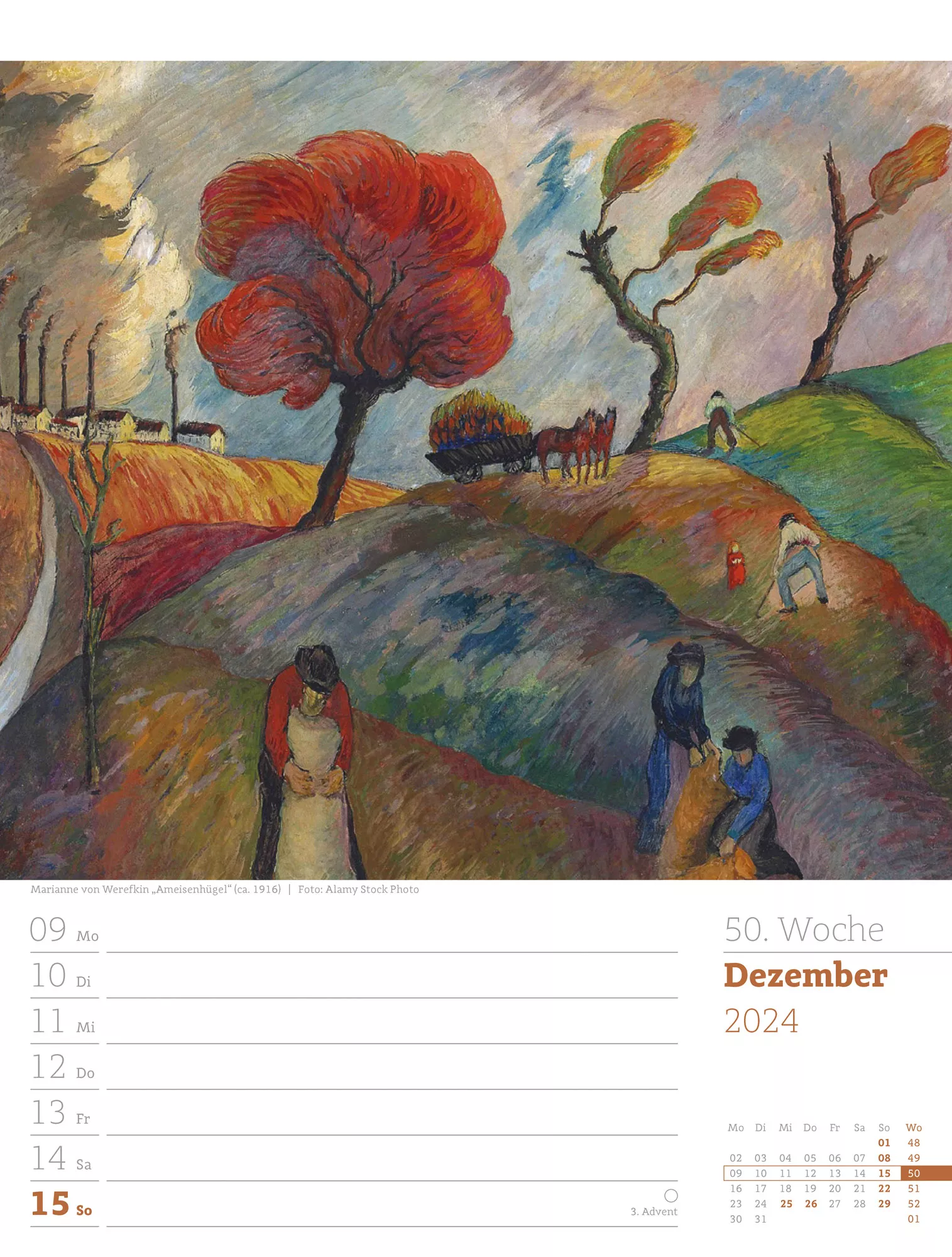 Ackermann Kalender Kunstwelt - Wochenplaner 2024 - Innenansicht 53