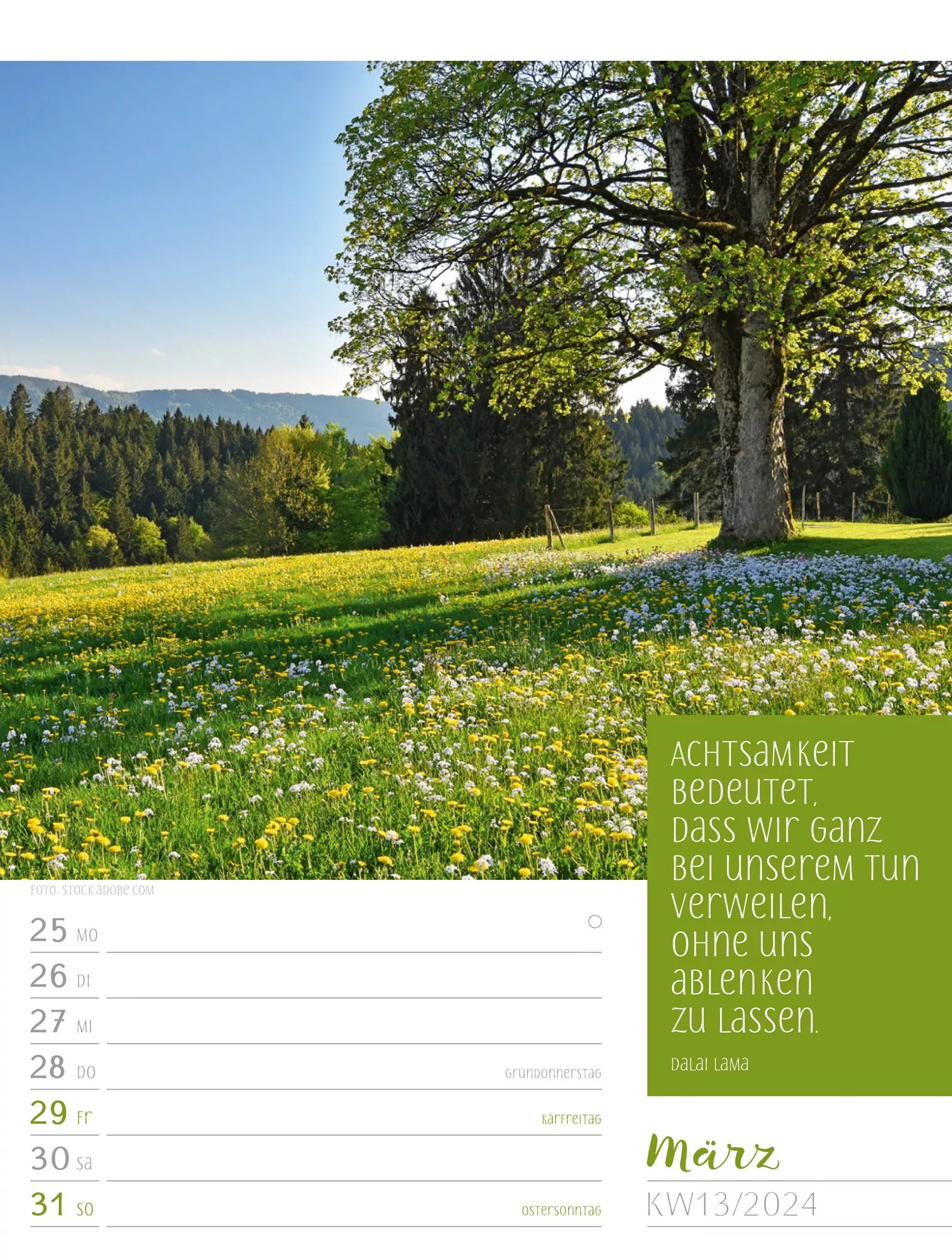 Ackermann Kalender Augenblicke - Wochenplaner 2024 - Innenansicht 16