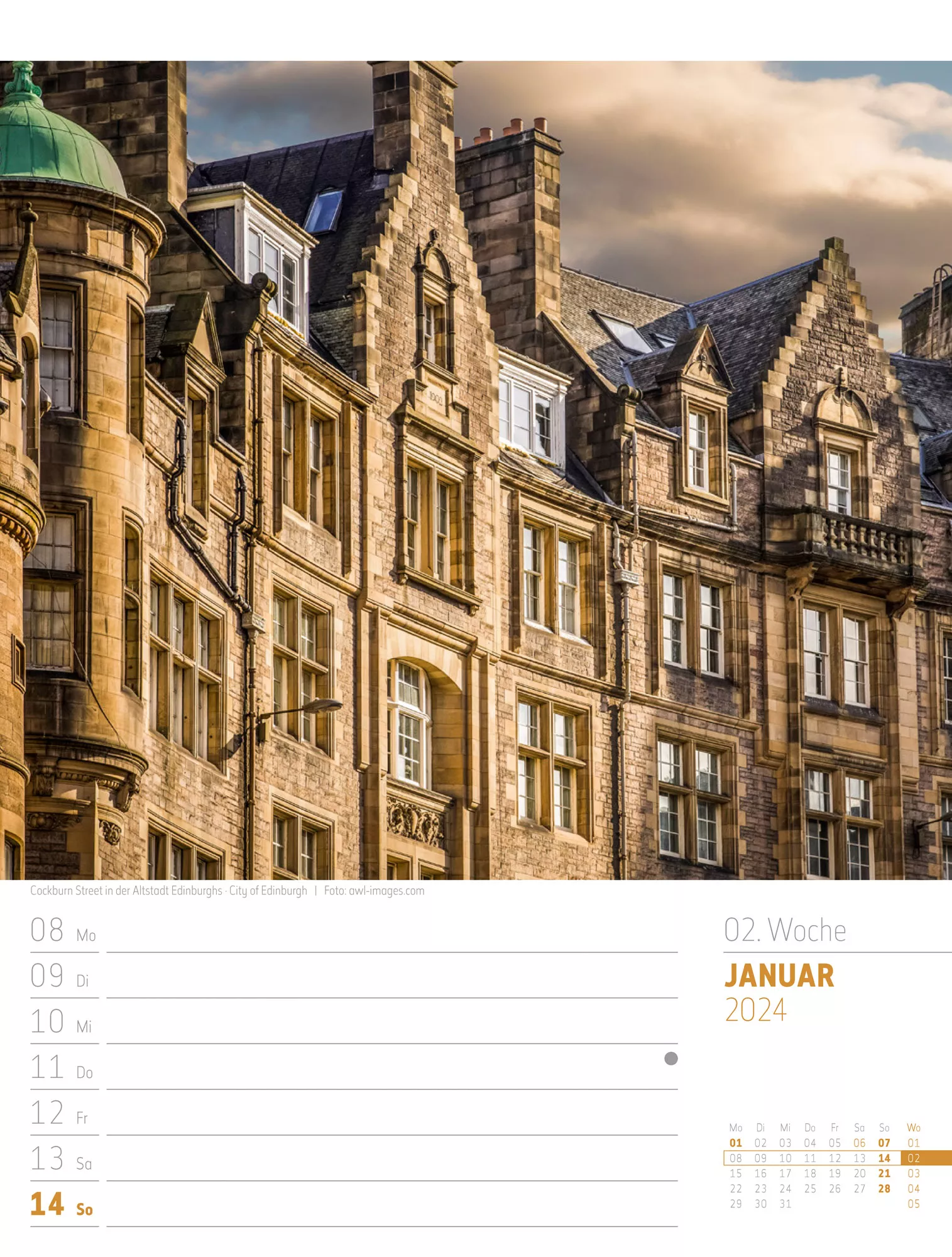 Ackermann Kalender Schottland - Wochenplaner 2024 - Innenansicht 03