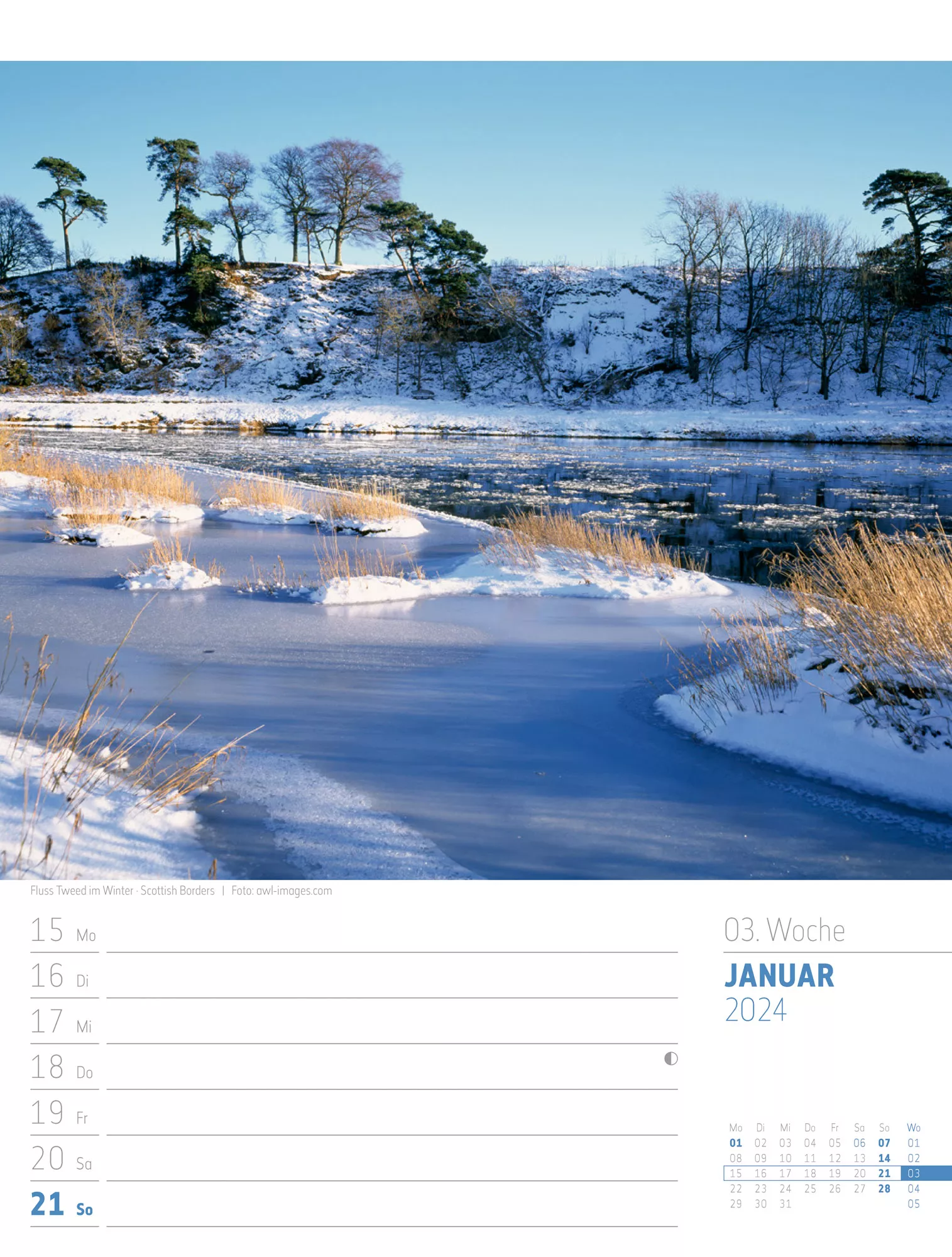 Ackermann Kalender Schottland - Wochenplaner 2024 - Innenansicht 05