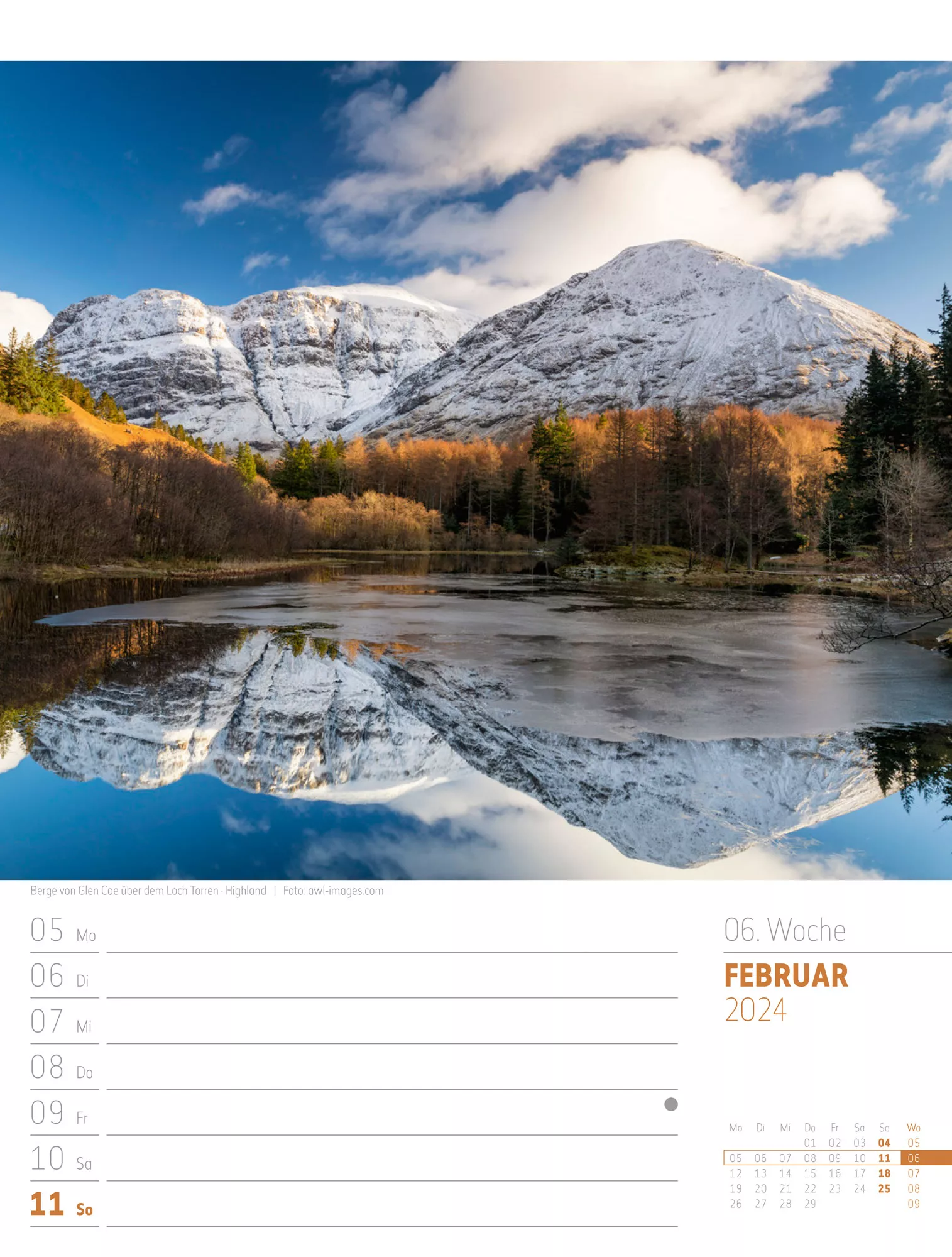 Ackermann Kalender Schottland - Wochenplaner 2024 - Innenansicht 09