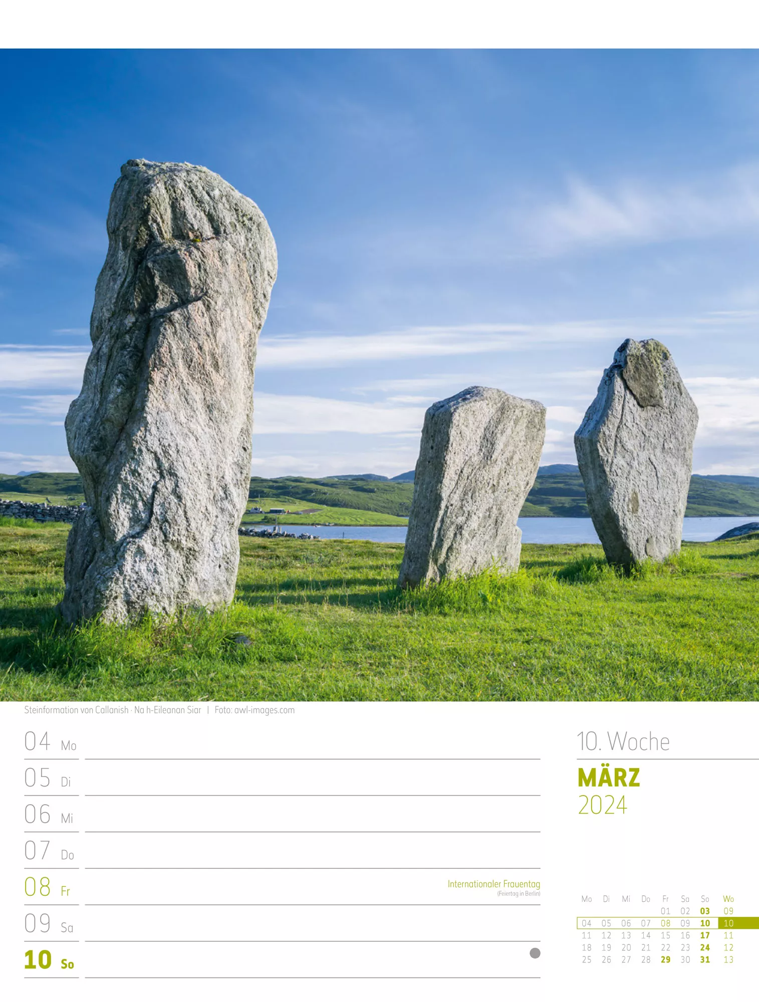 Ackermann Kalender Schottland - Wochenplaner 2024 - Innenansicht 13