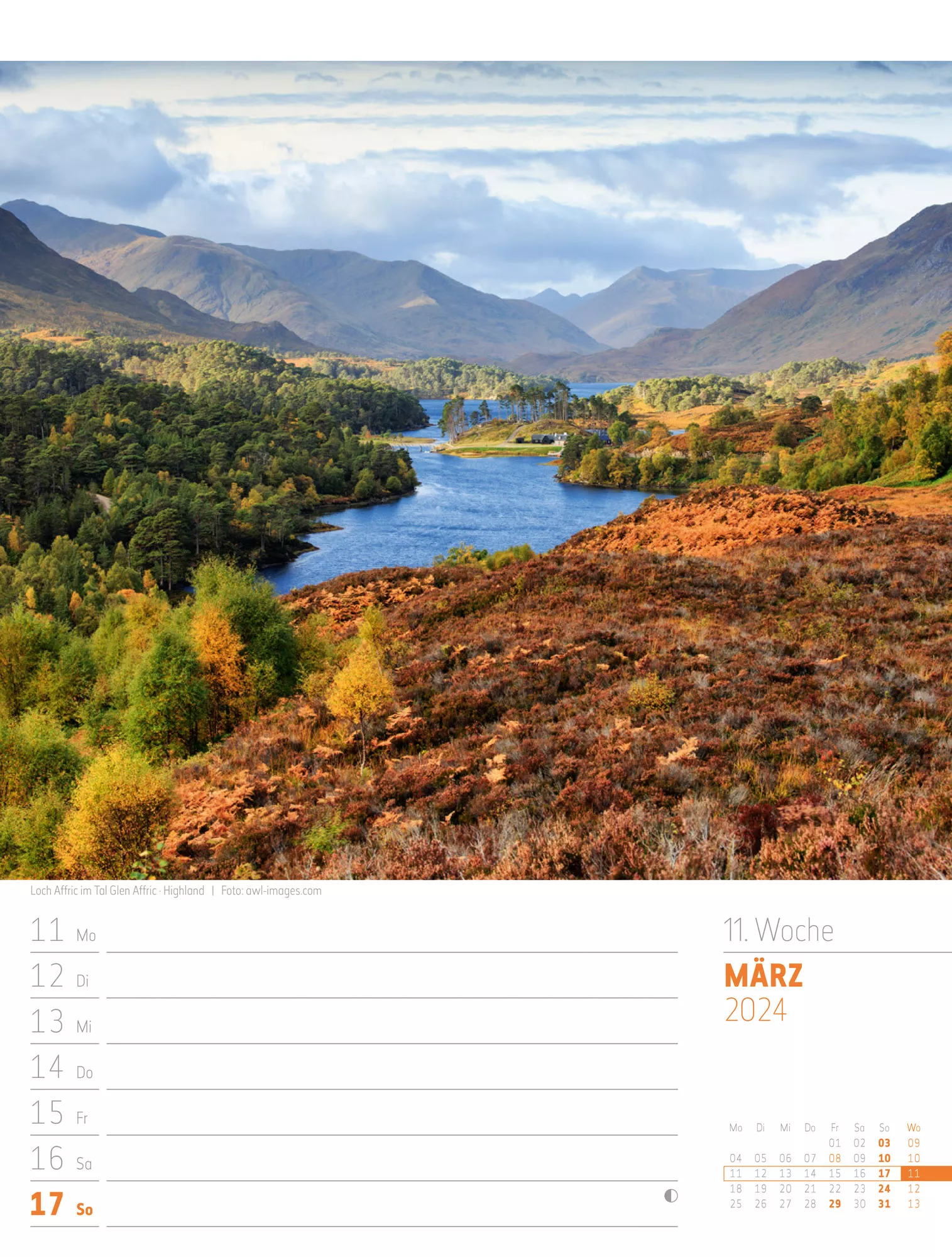 Ackermann Kalender Schottland - Wochenplaner 2024 - Innenansicht 14
