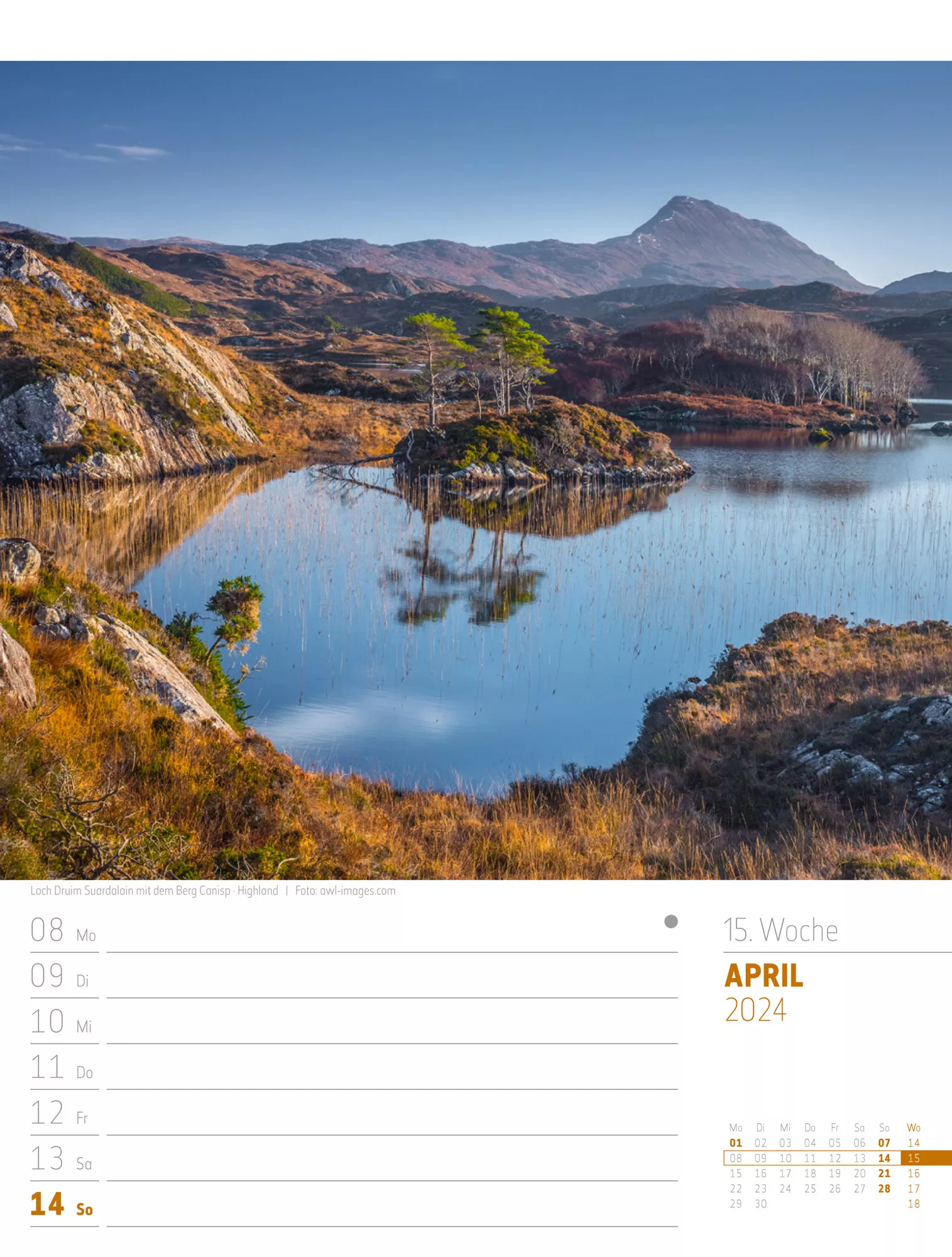 Ackermann Kalender Schottland - Wochenplaner 2024 - Innenansicht 18