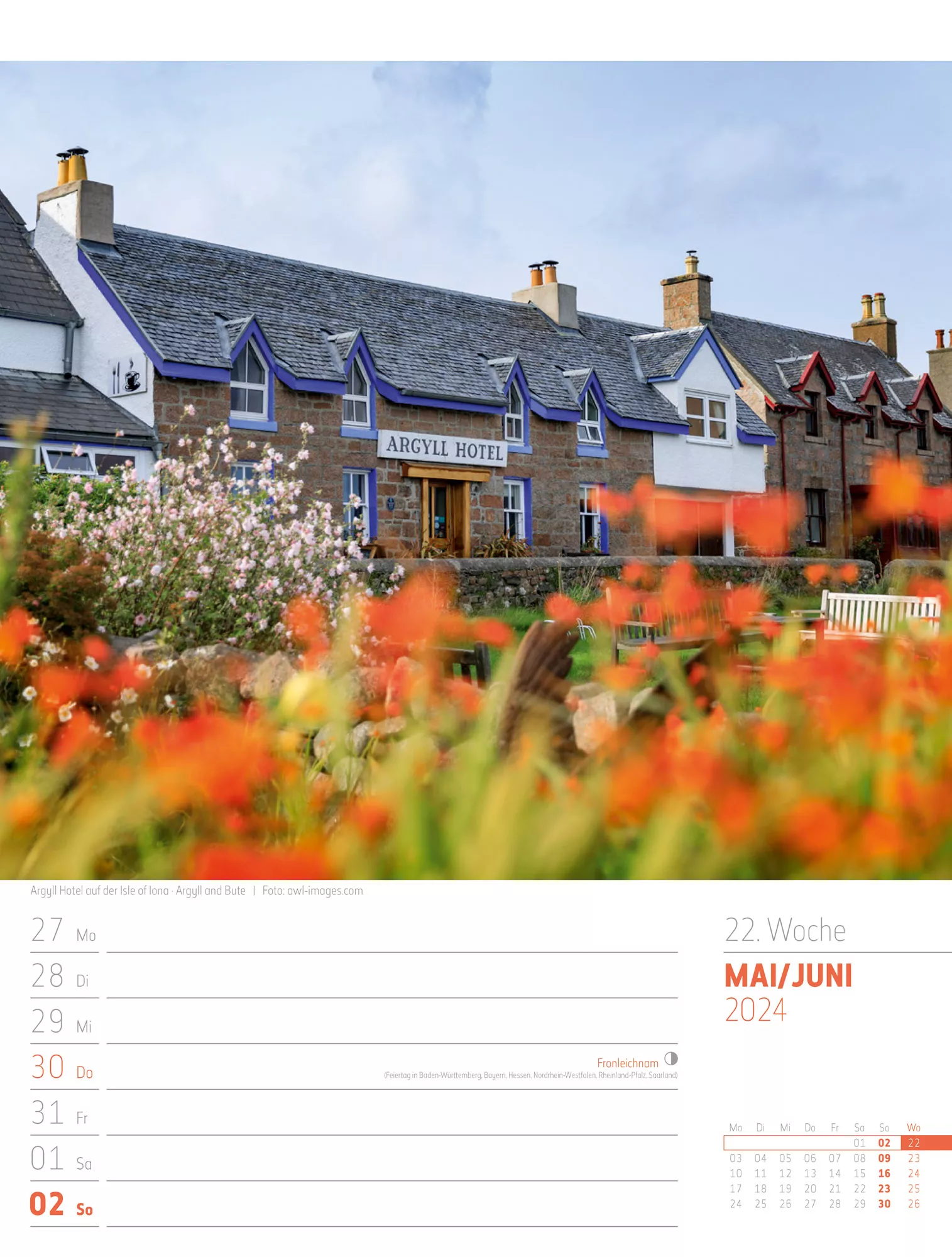 Ackermann Kalender Schottland - Wochenplaner 2024 - Innenansicht 25