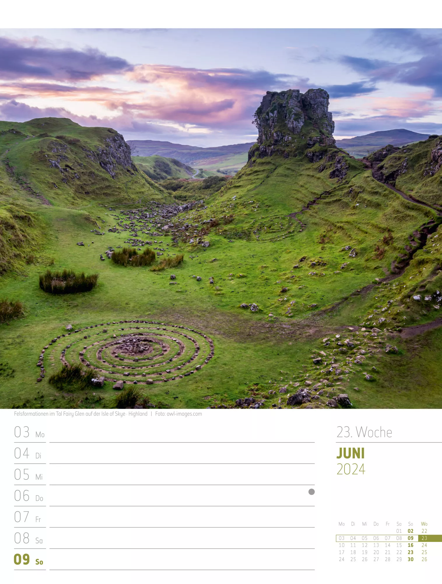 Ackermann Kalender Schottland - Wochenplaner 2024 - Innenansicht 26