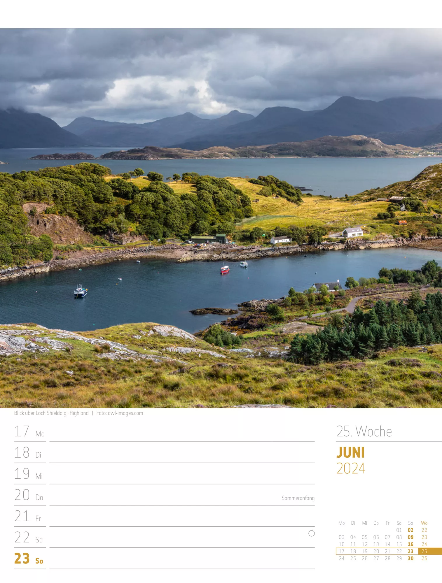 Ackermann Kalender Schottland - Wochenplaner 2024 - Innenansicht 28