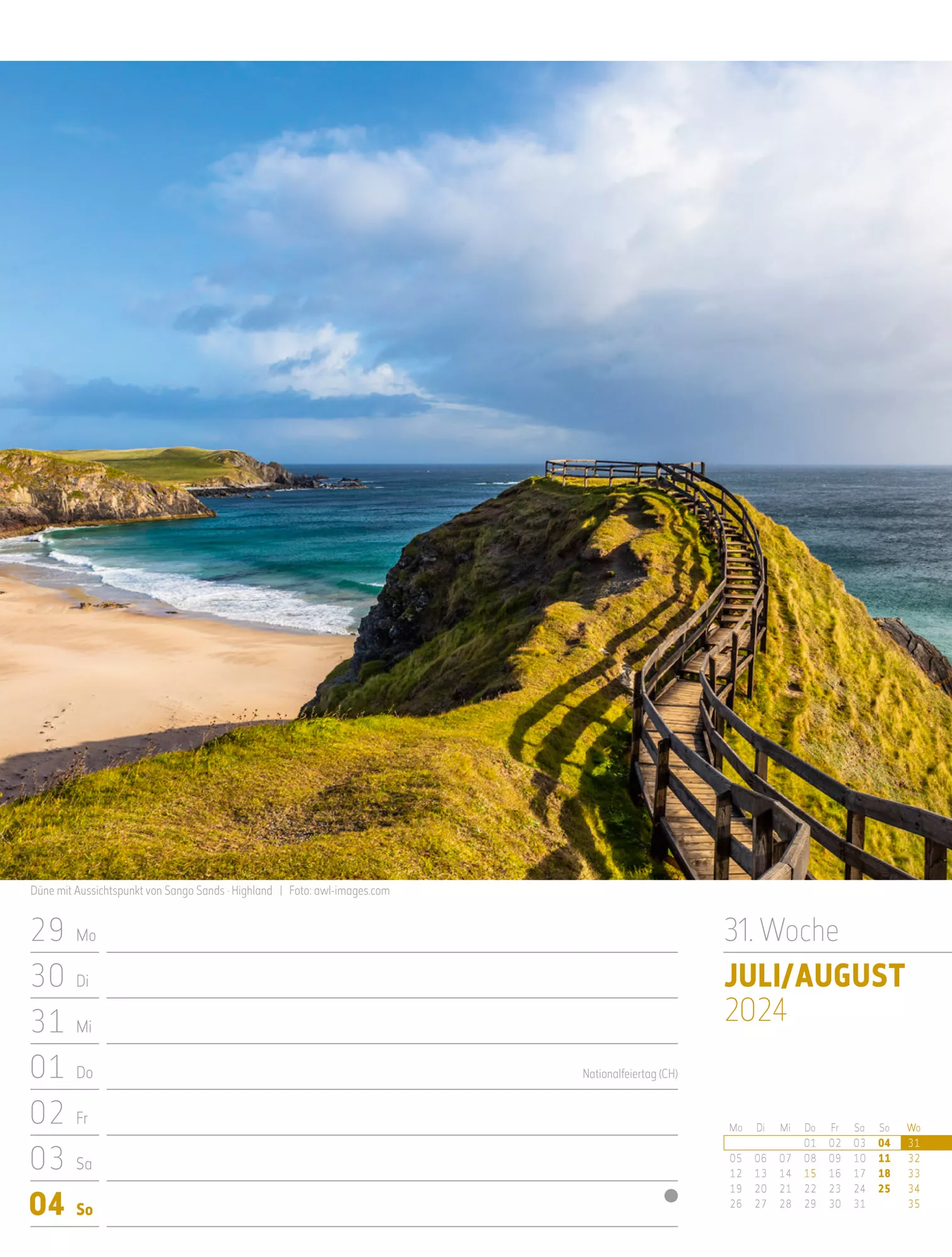 Ackermann Kalender Schottland - Wochenplaner 2024 - Innenansicht 34