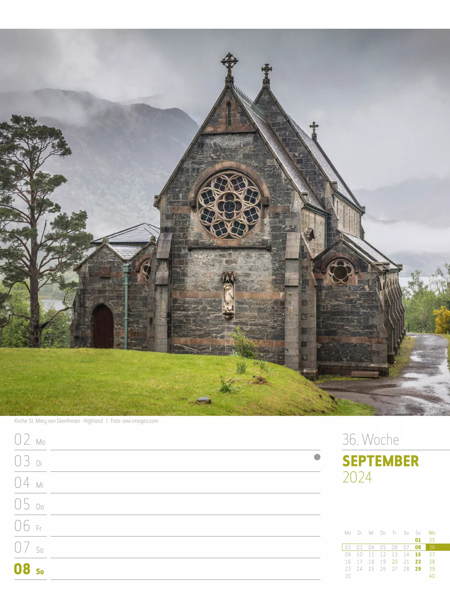 Ackermann Kalender Schottland - Wochenplaner 2024 - Innenansicht 39