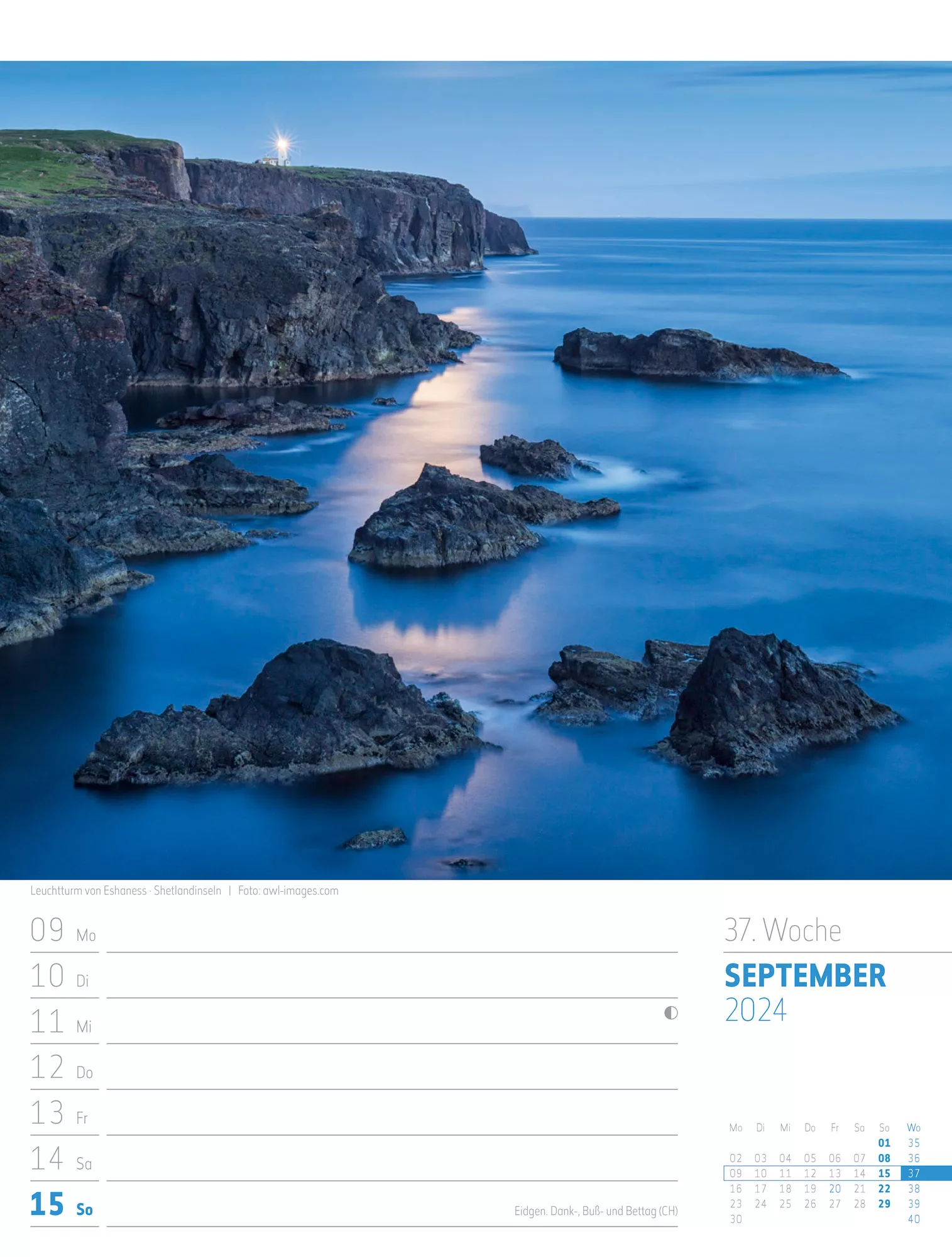 Ackermann Kalender Schottland - Wochenplaner 2024 - Innenansicht 40