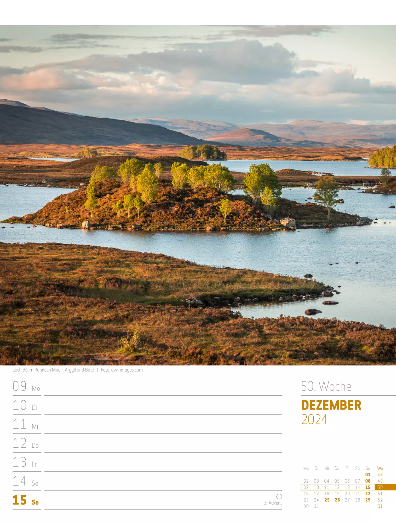 Ackermann Kalender Schottland - Wochenplaner 2024 - Innenansicht 53