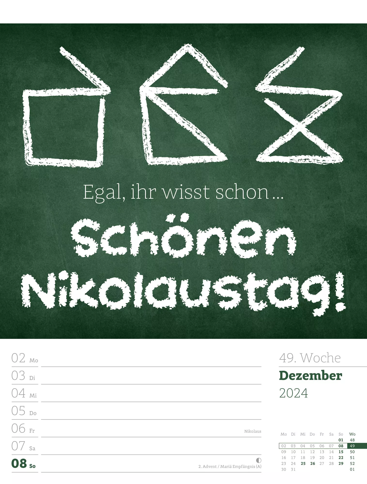 Ackermann Kalender Klartext - Wochenplaner 2024 - Innenansicht 52