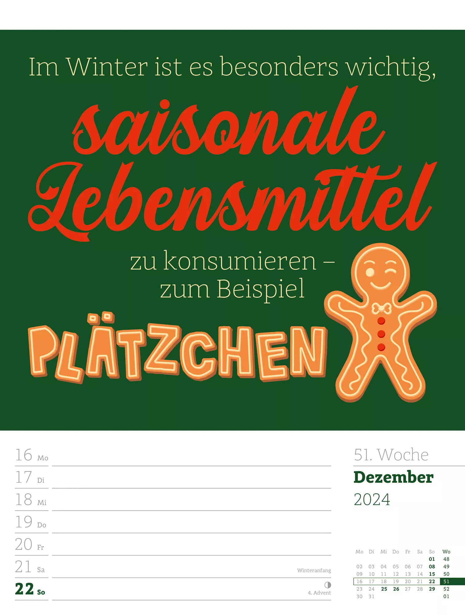 Ackermann Kalender Klartext - Wochenplaner 2024 - Innenansicht 54