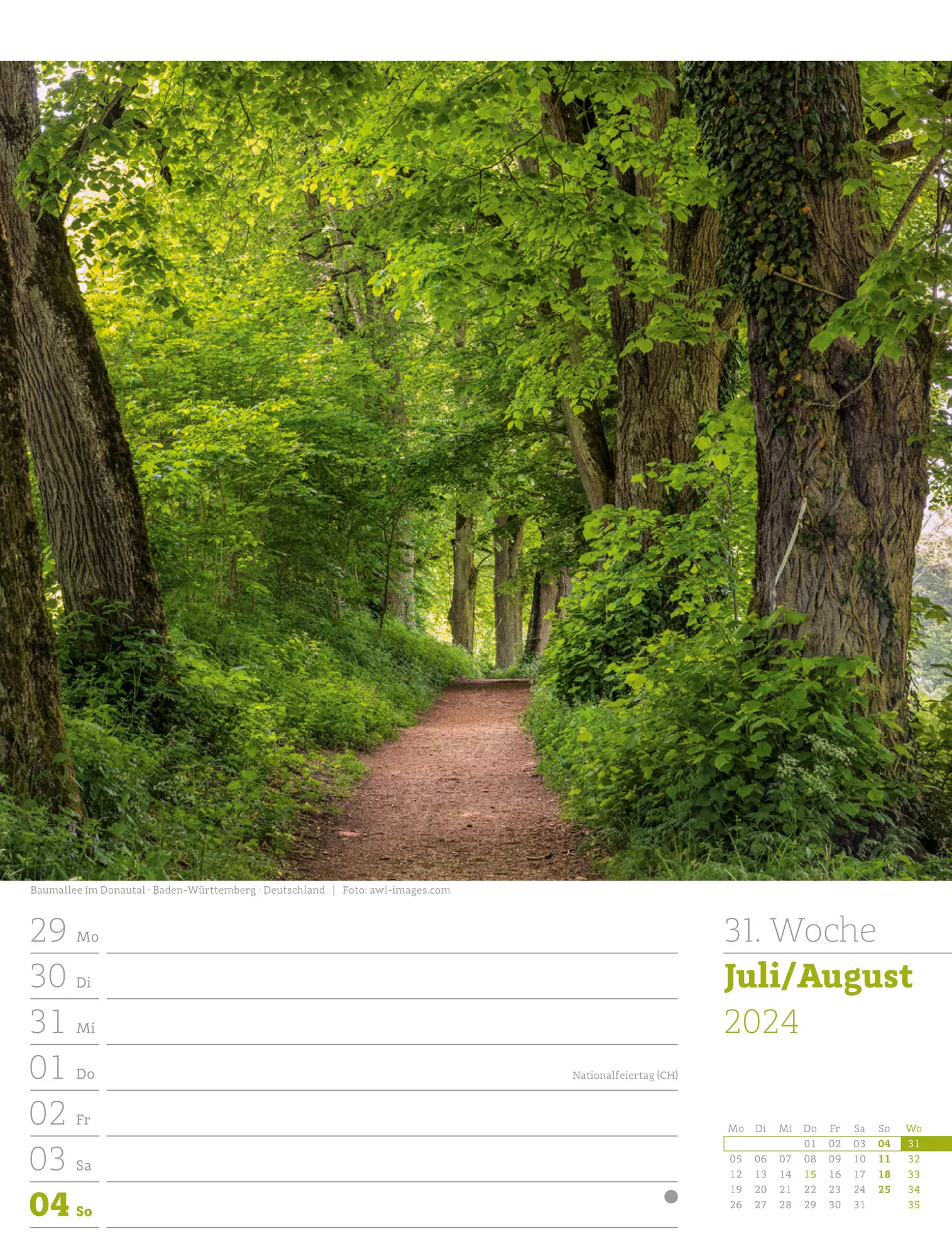 Ackermann Kalender Unser Wald - Wochenplaner 2024 - Innenansicht 34