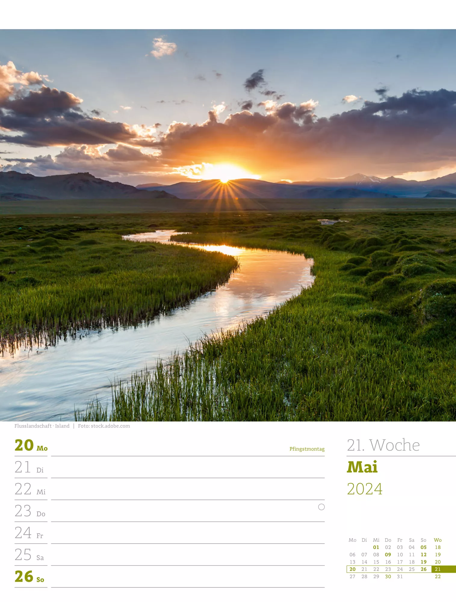 Ackermann Kalender Poetische Landschaften - Wochenplaner 2024 - Innenansicht 24