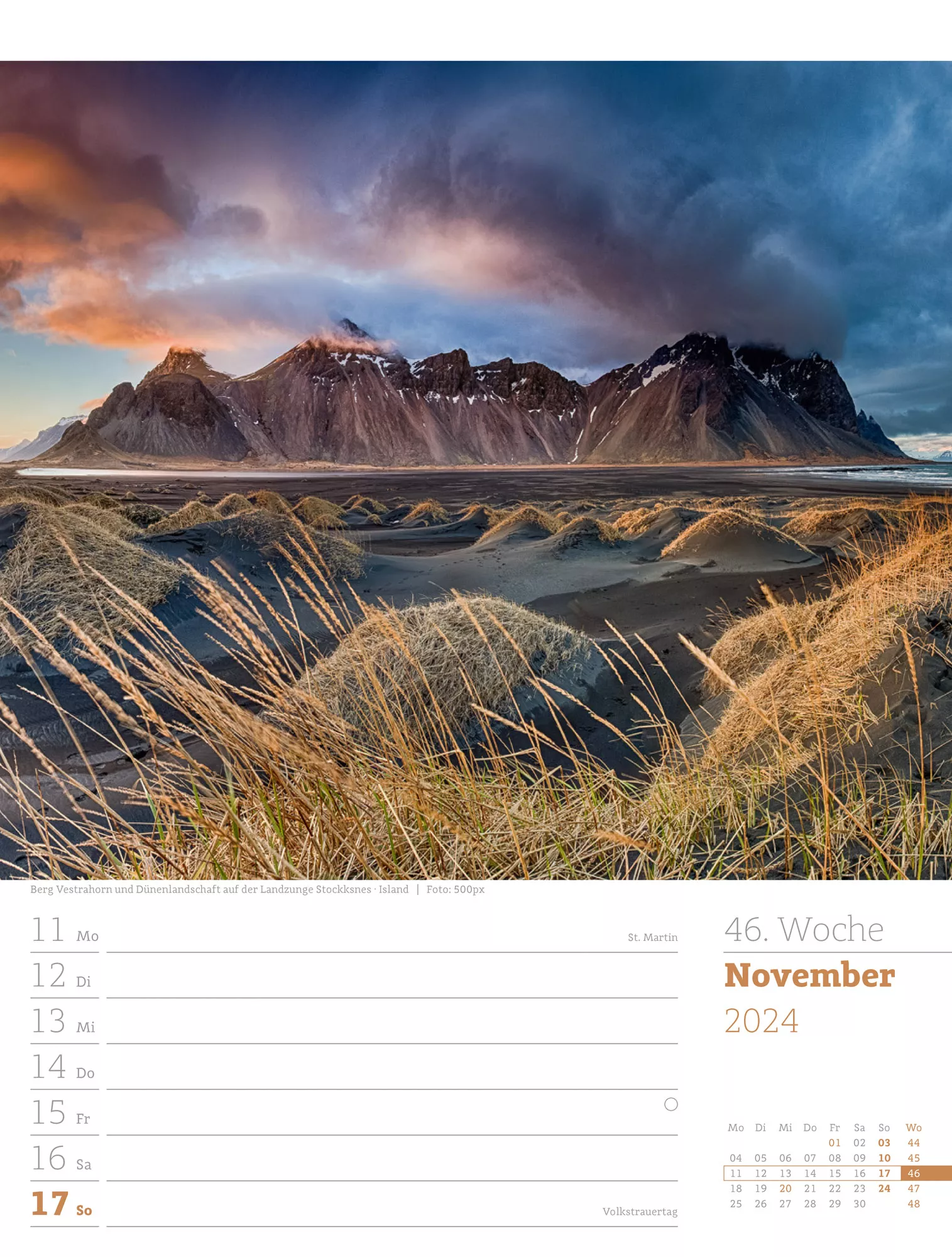 Ackermann Kalender Poetische Landschaften - Wochenplaner 2024 - Innenansicht 49