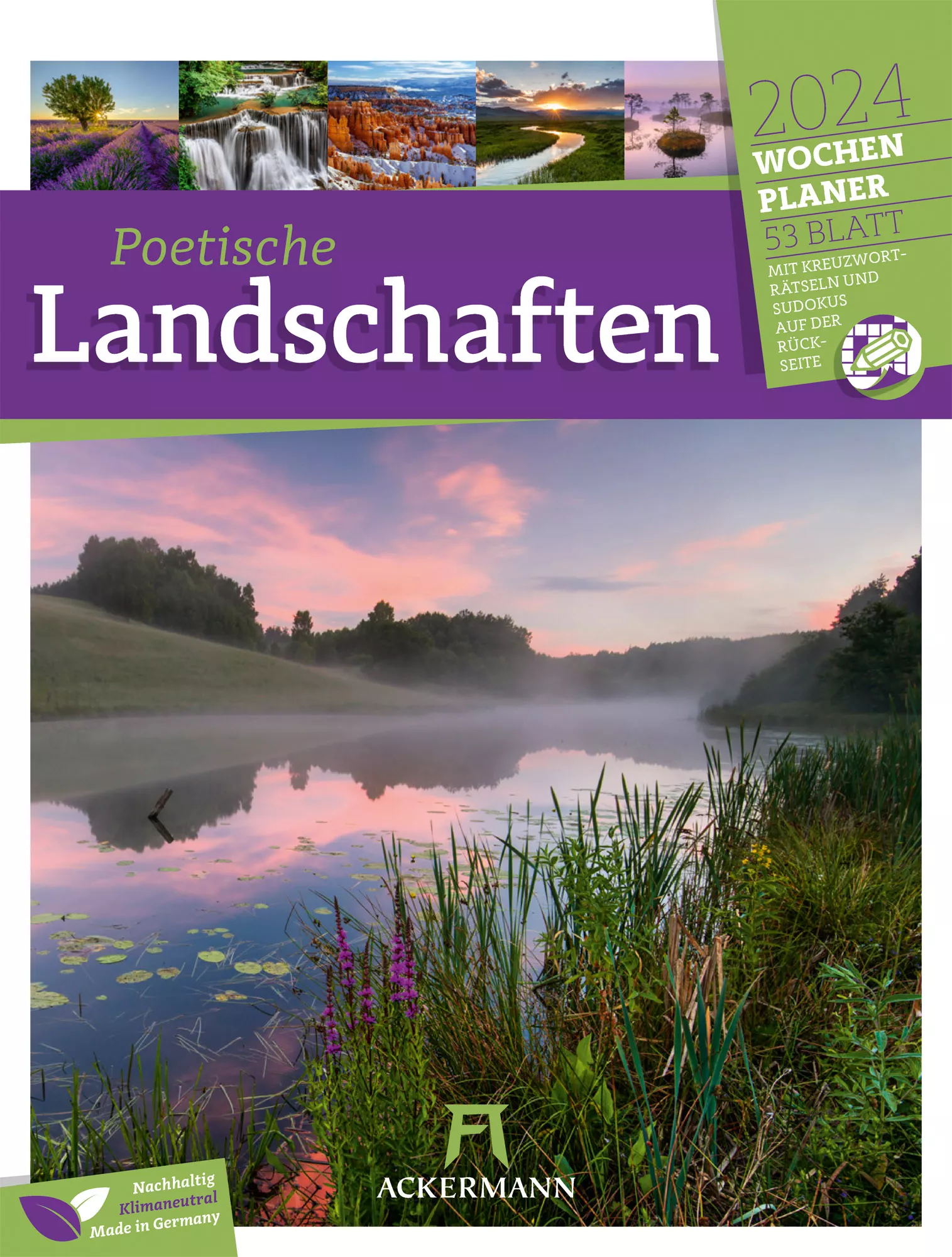 Ackermann Kalender Poetische Landschaften - Wochenplaner 2024 - Titelblatt