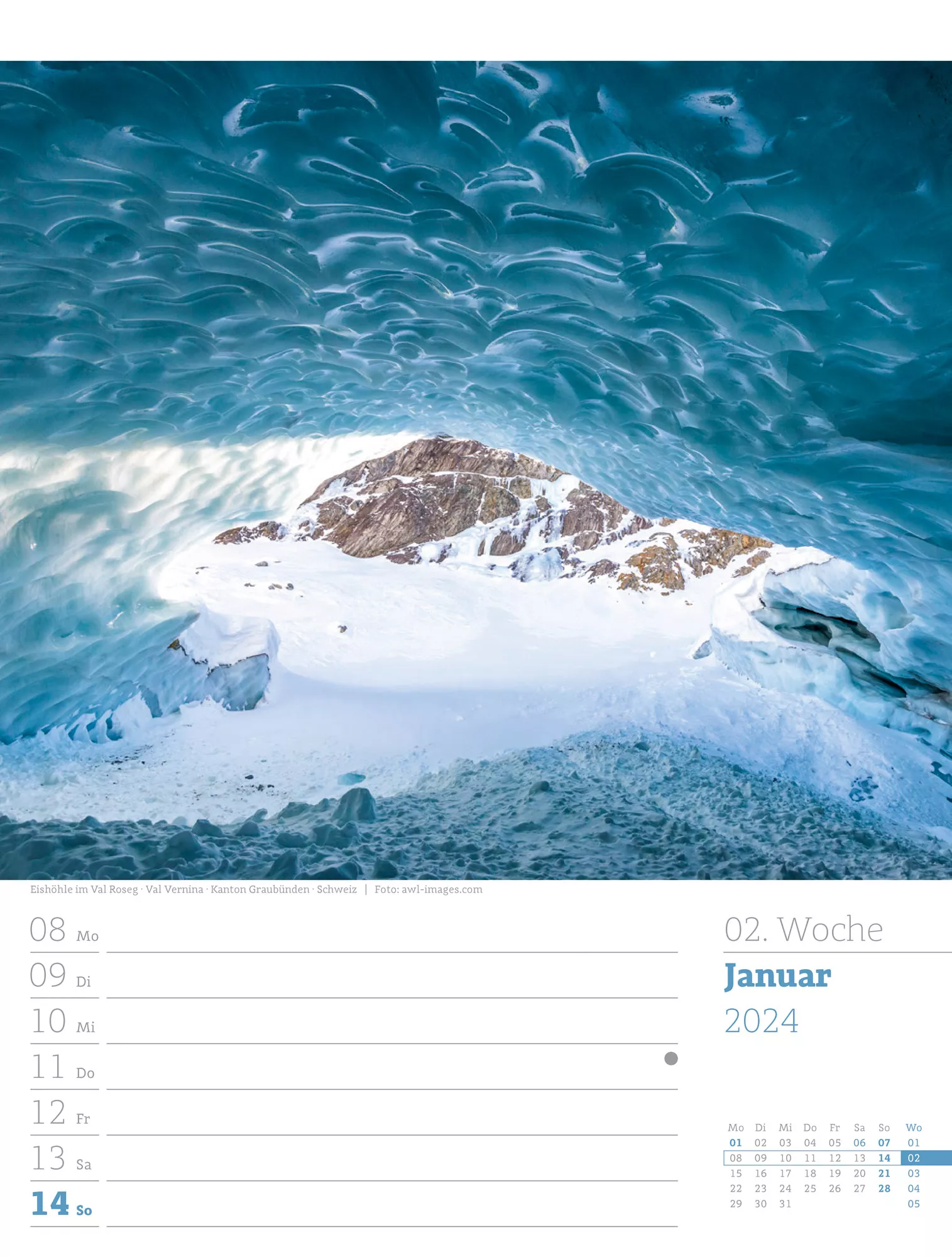 Ackermann Kalender Alpenwelt - Wochenplaner 2024 - Innenansicht 03