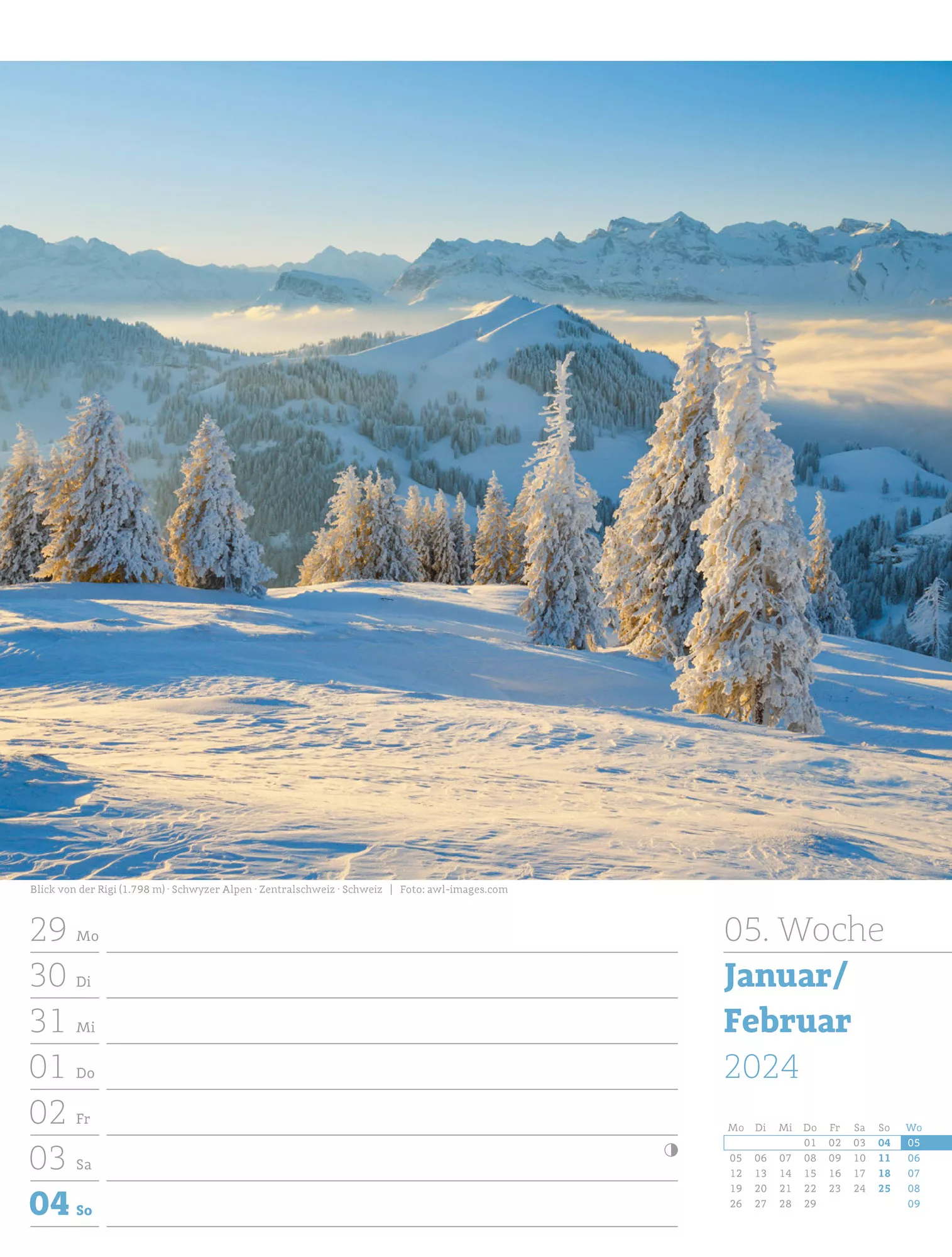 Ackermann Kalender Alpenwelt - Wochenplaner 2024 - Innenansicht 08
