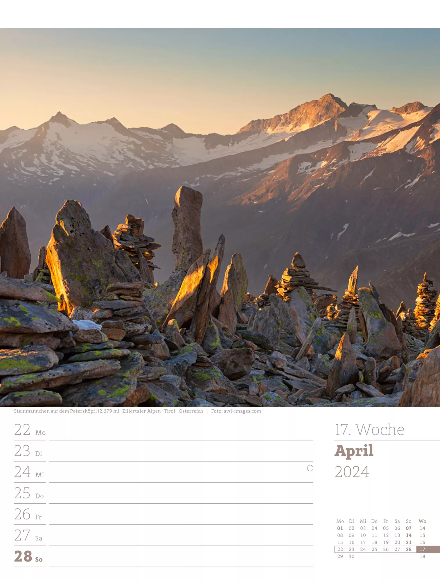 Ackermann Kalender Alpenwelt - Wochenplaner 2024 - Innenansicht 20