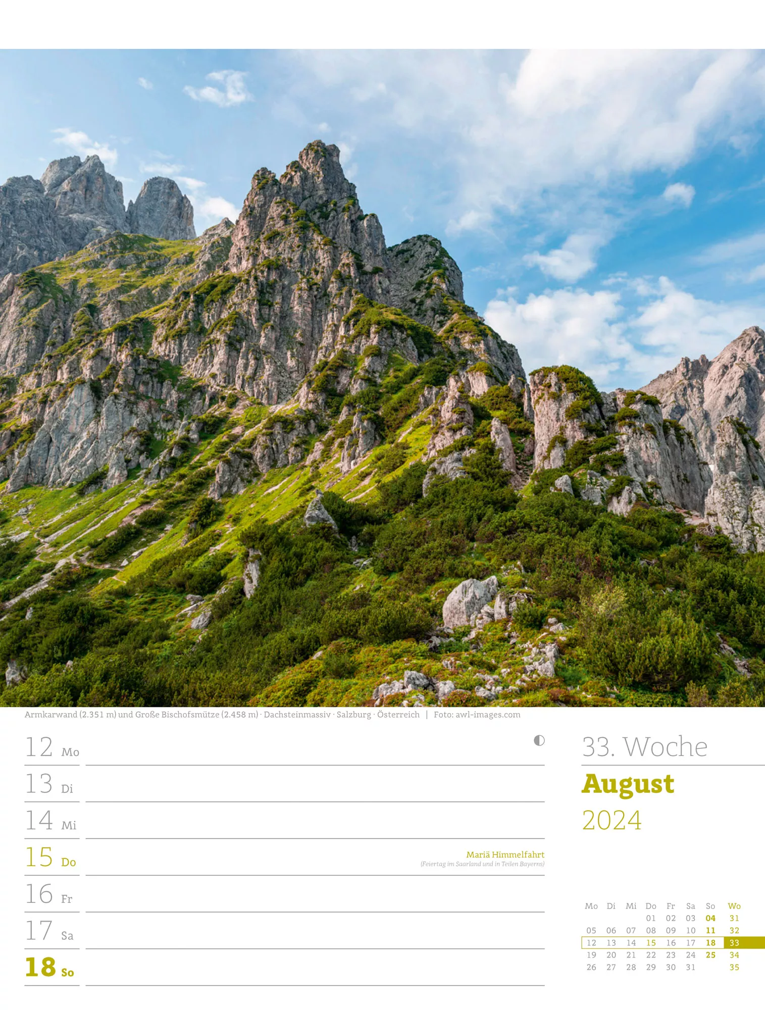 Ackermann Kalender Alpenwelt - Wochenplaner 2024 - Innenansicht 36