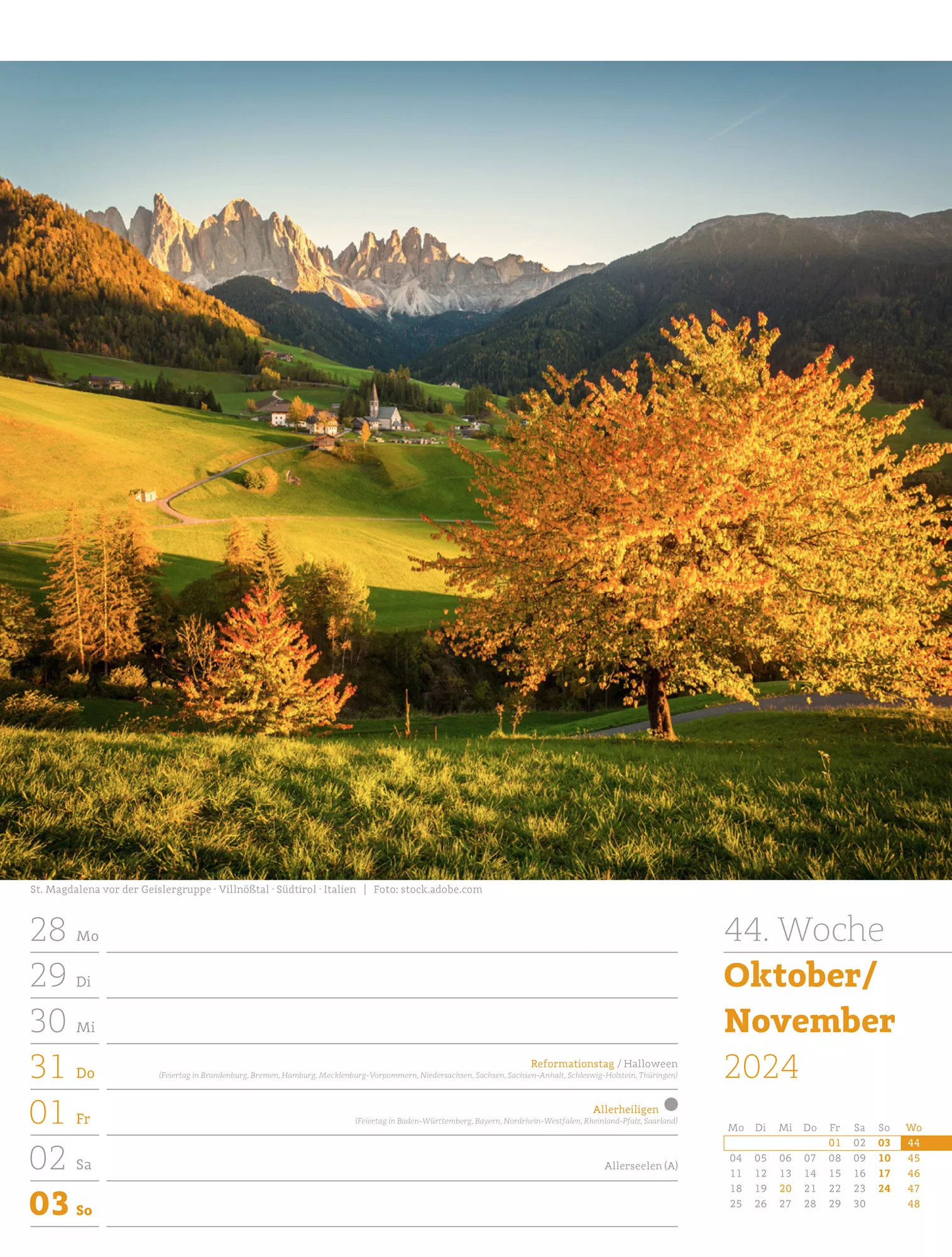 Ackermann Kalender Alpenwelt - Wochenplaner 2024 - Innenansicht 47