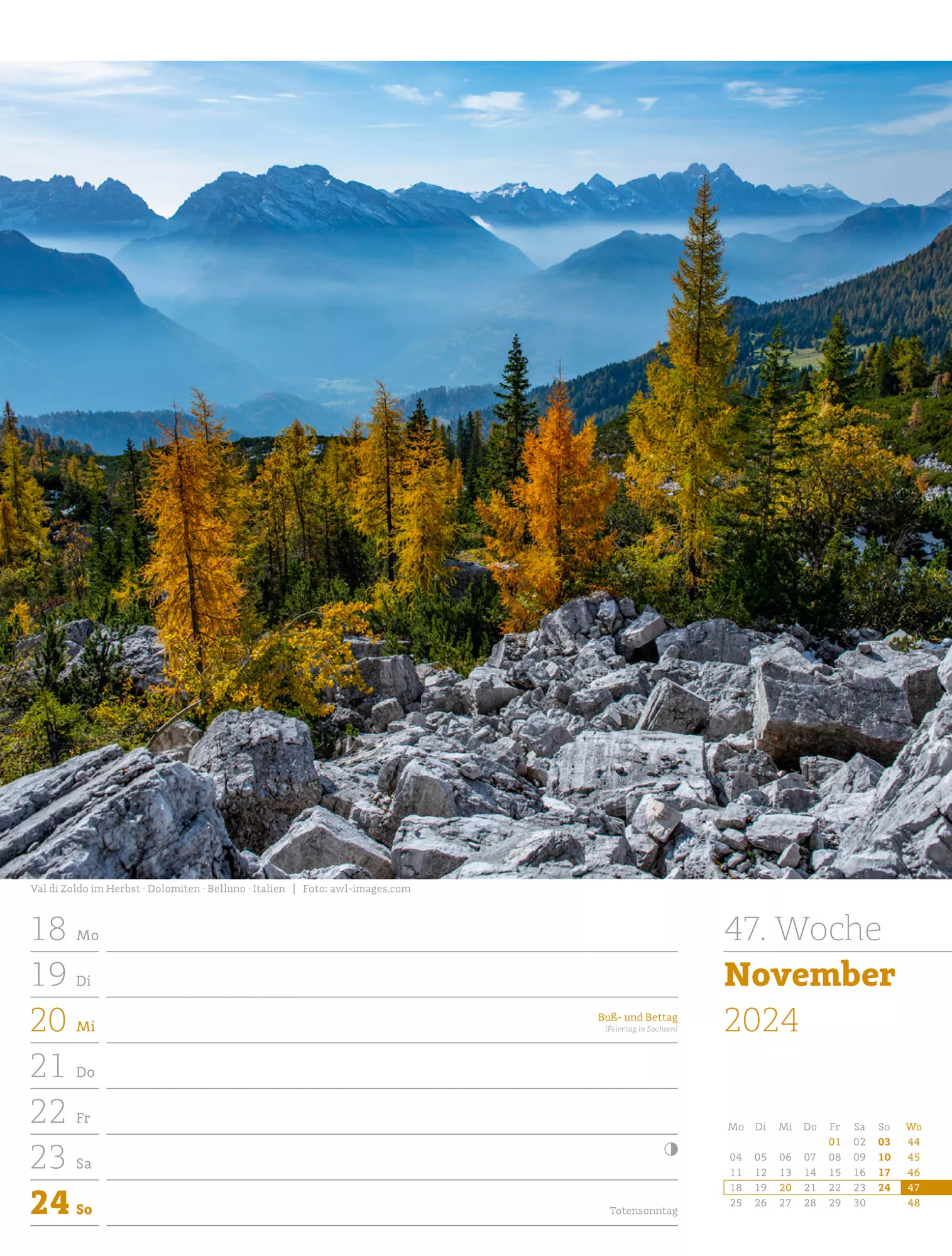 Ackermann Kalender Alpenwelt - Wochenplaner 2024 - Innenansicht 50