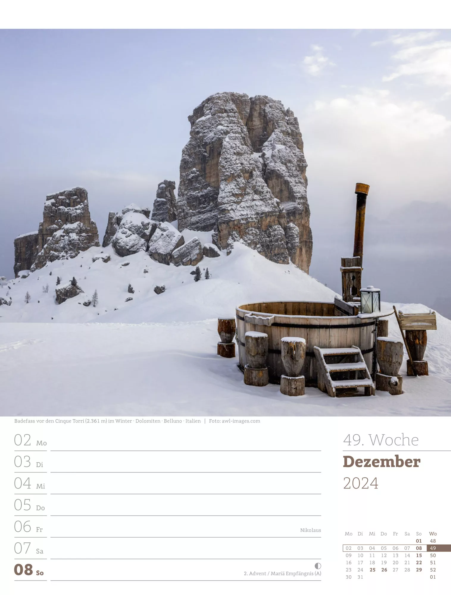 Ackermann Kalender Alpenwelt - Wochenplaner 2024 - Innenansicht 52