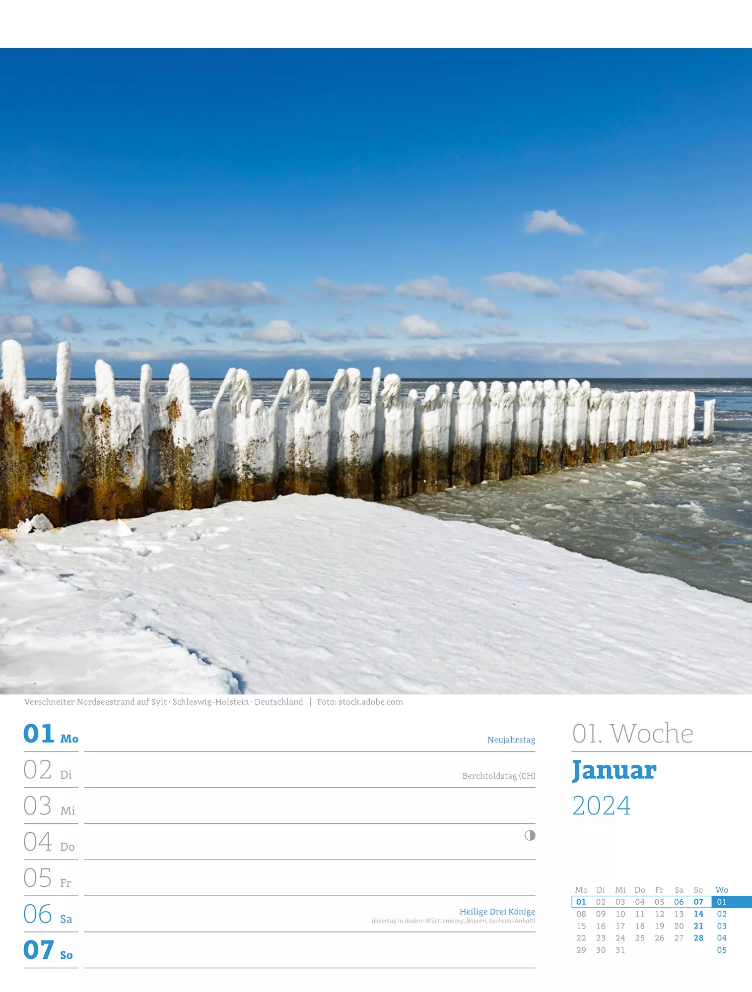 Ackermann Kalender Am Meer - Wochenplaner 2024 - Innenansicht 01