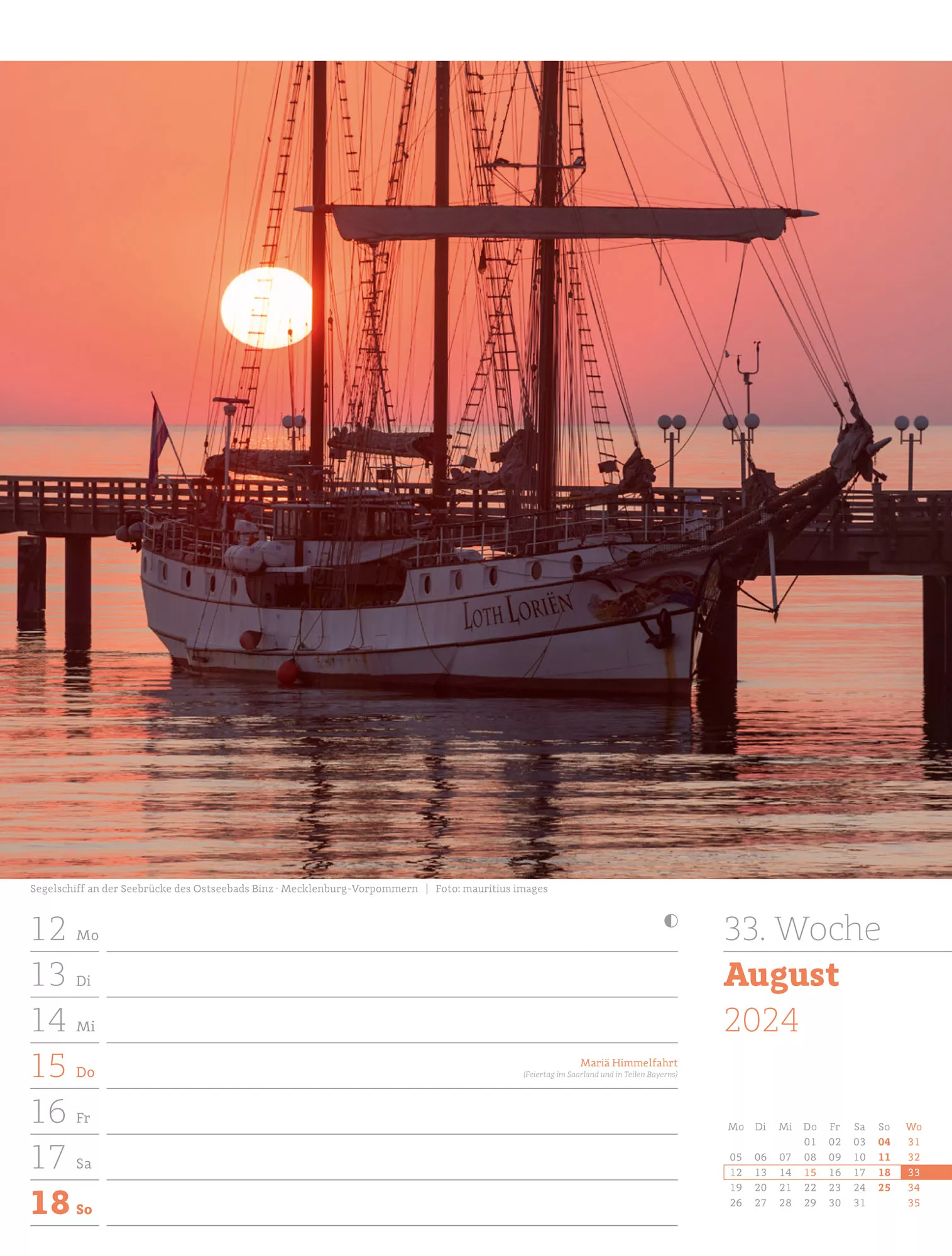 Ackermann Kalender Deutschland - Wochenplaner 2024 - Innenansicht 36