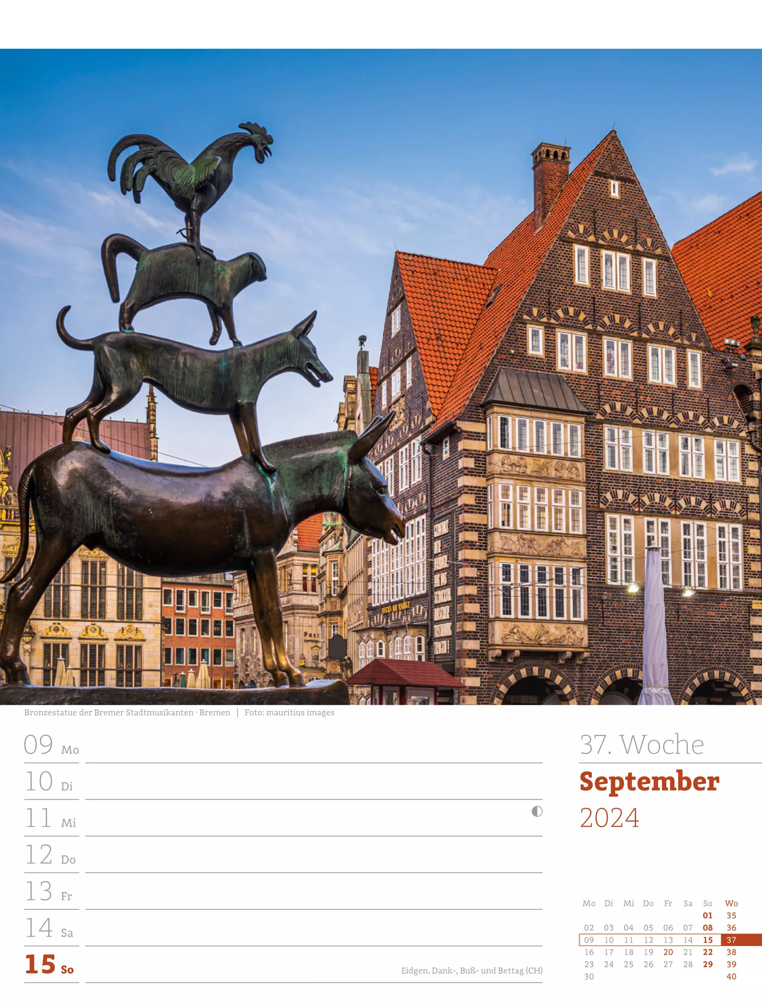 Ackermann Kalender Deutschland - Wochenplaner 2024 - Innenansicht 40