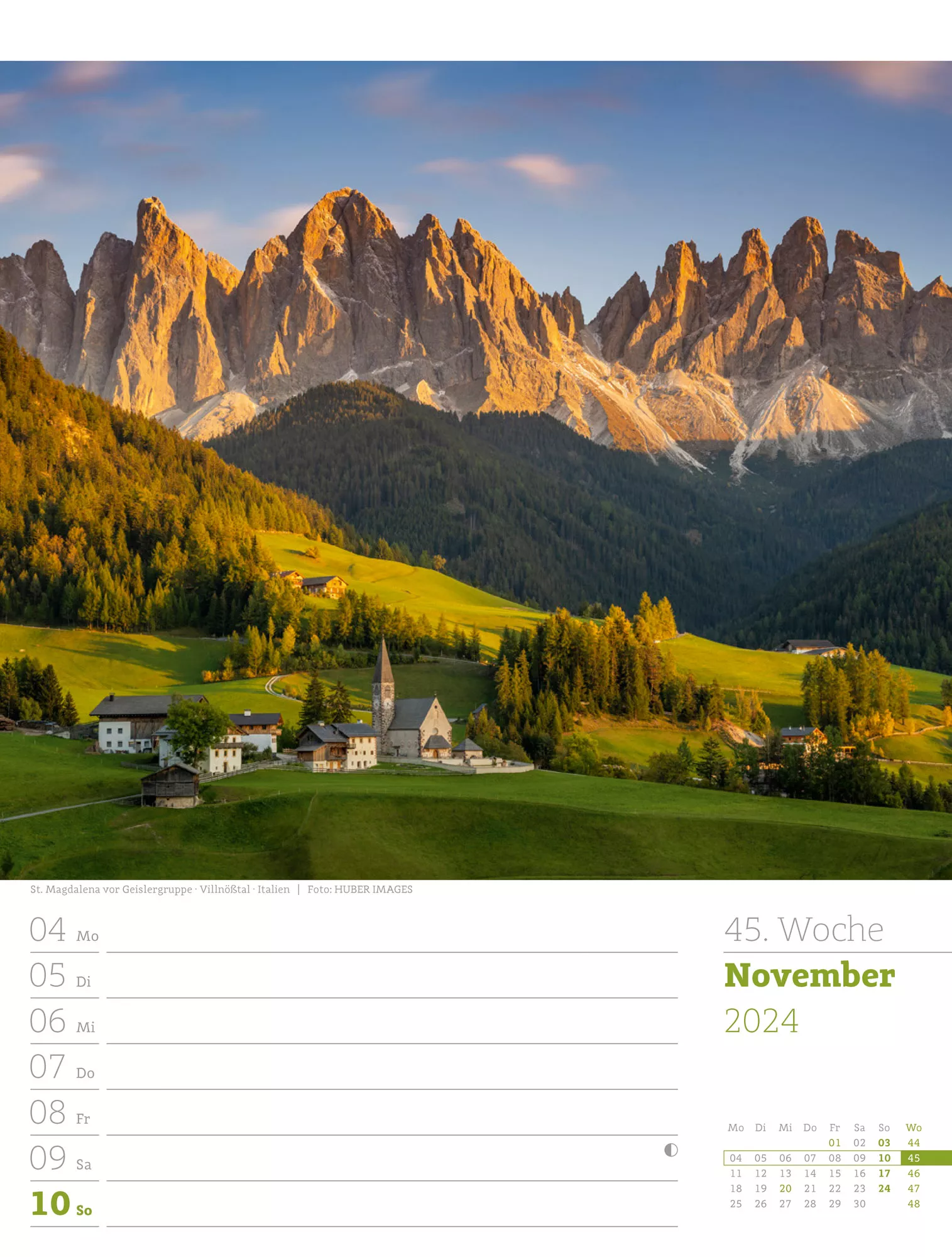 Ackermann Kalender Reiseträume - Wochenplaner 2024 - Innenansicht 48