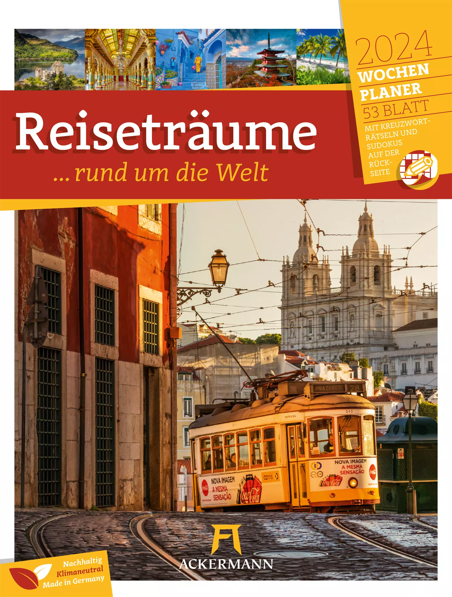 Ackermann Kalender Reiseträume - Wochenplaner 2024 - Titelblatt
