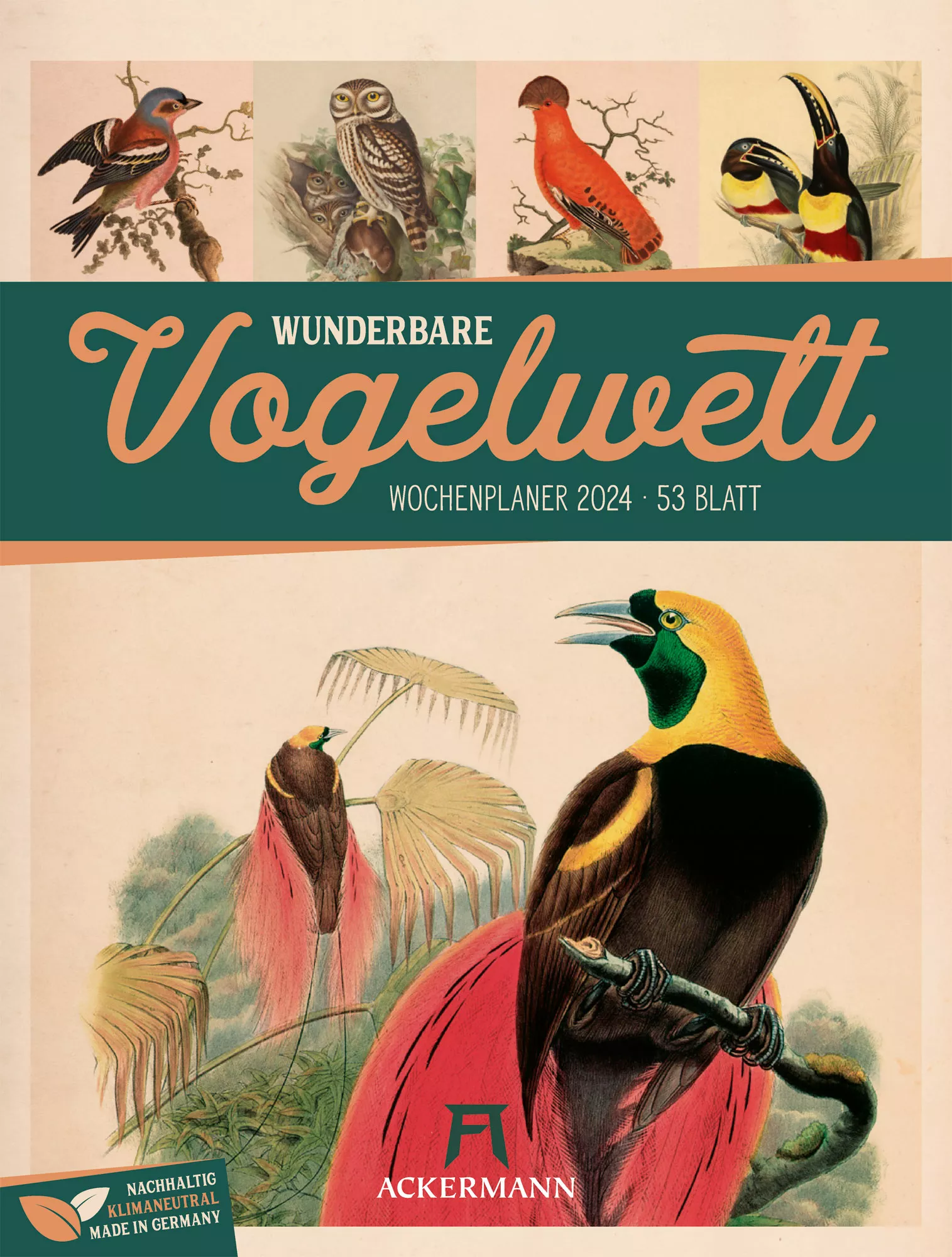 Ackermann Kalender Wunderbare Vogelwelt - Wochenplaner 2024 - Titelblatt