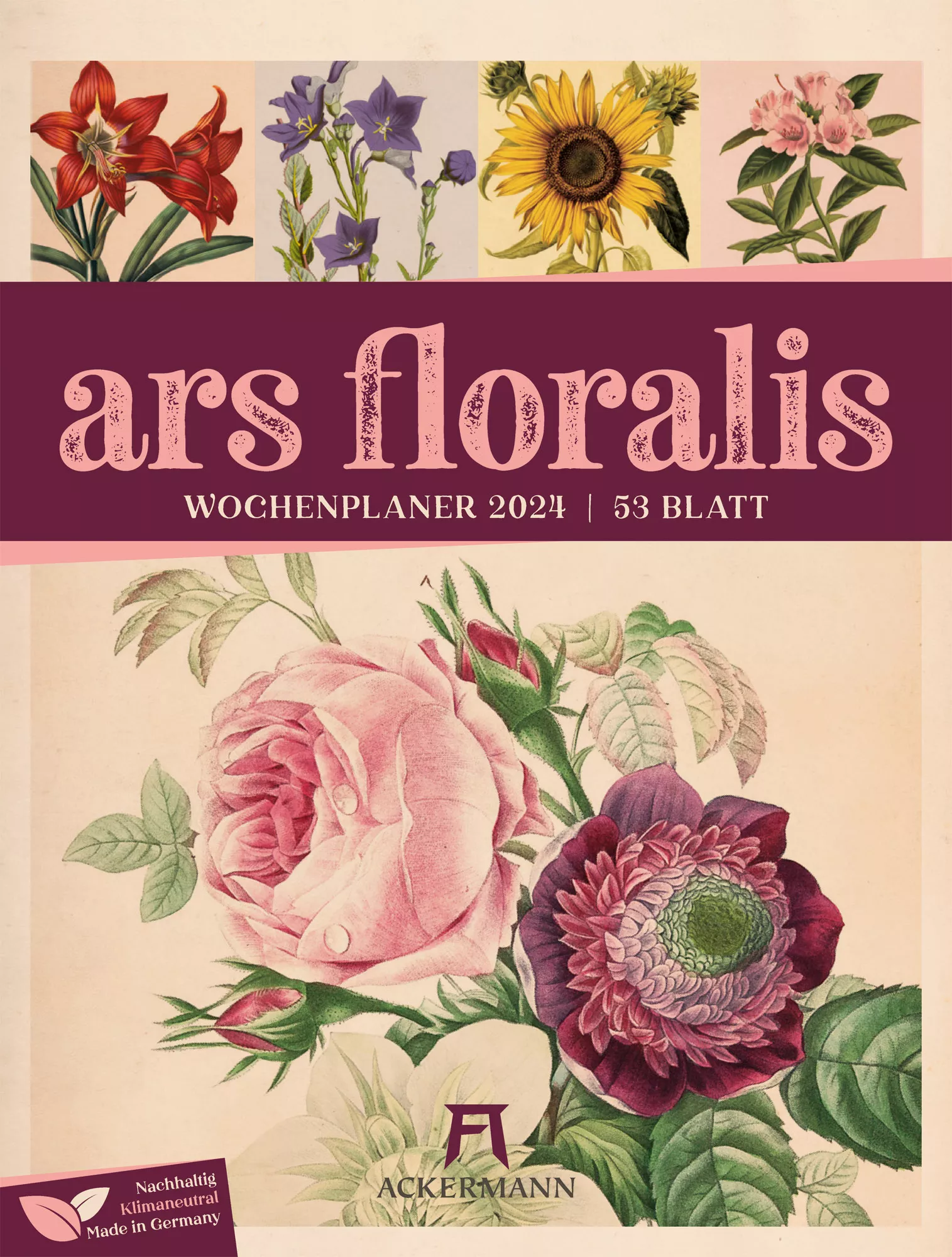 Ackermann Kalender Ars Floralis - Wochenplaner 2024 - Titelblatt