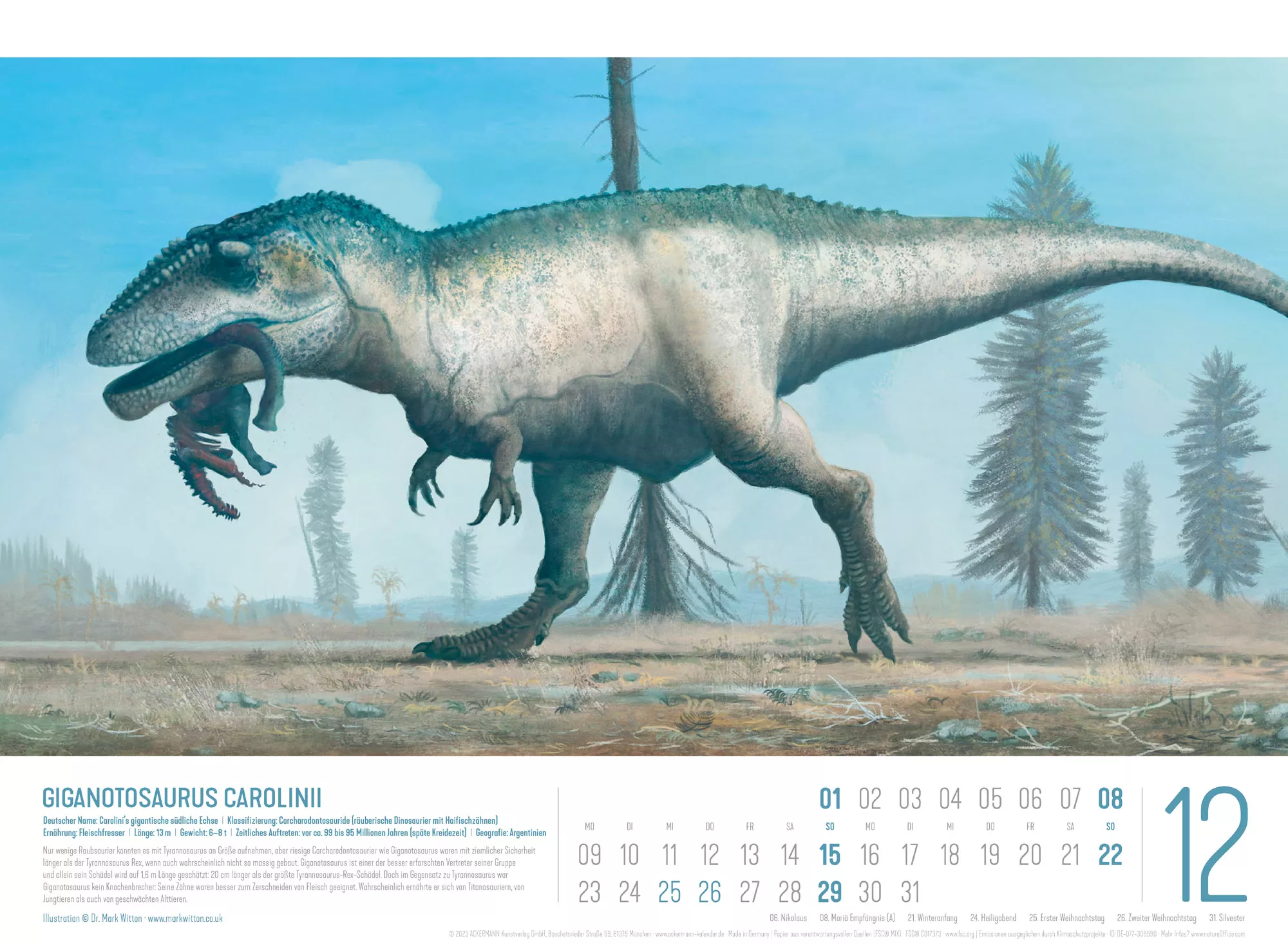 Ackermann Kalender Dinosaurier 2024 - Innenansicht 12