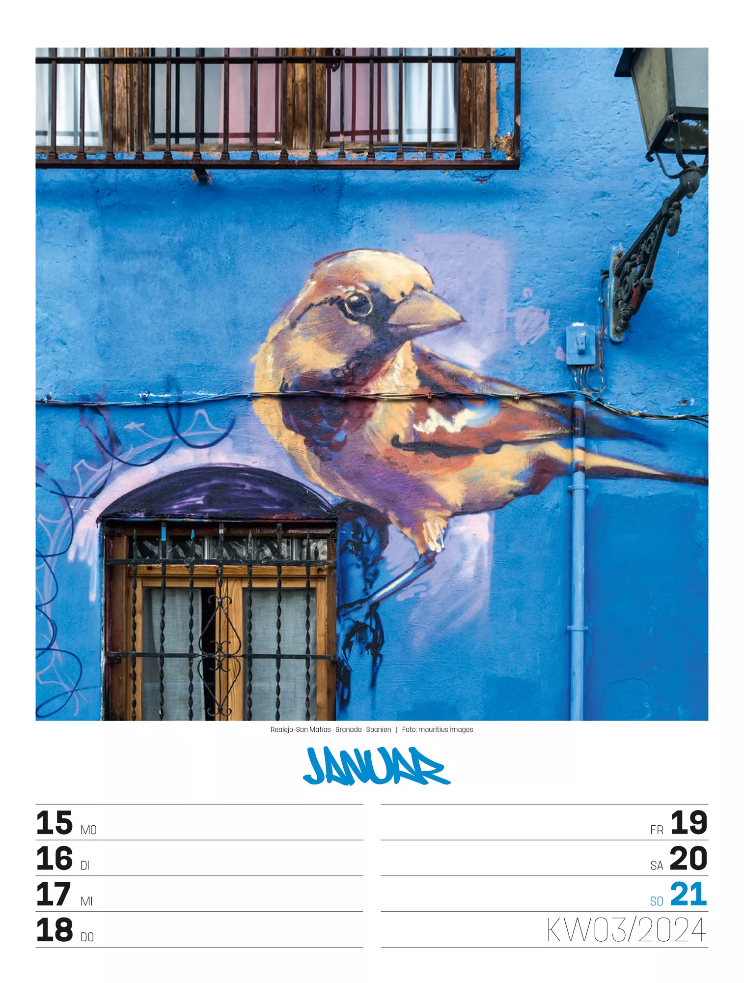 Ackermann Kalender Street Art - Wochenplaner 2024 - Innenansicht 05